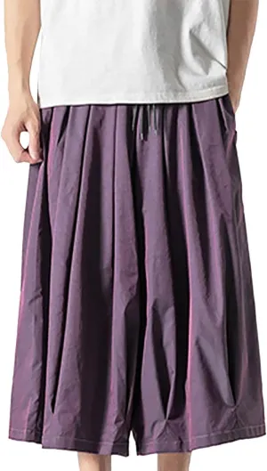 Men's Straight Wide Leg Harun Cargo Pants Neutral Gradient Casual Bell Bottoms Chinos Pants Men Slim Fit (03-Purple, M)