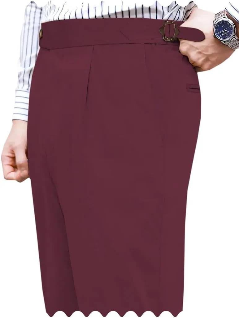 Men's Suit Pants Business Casual Pants Classic Gurkha Pants Men Stretch Work Dress Pants Comfy Trousers with Pockets
