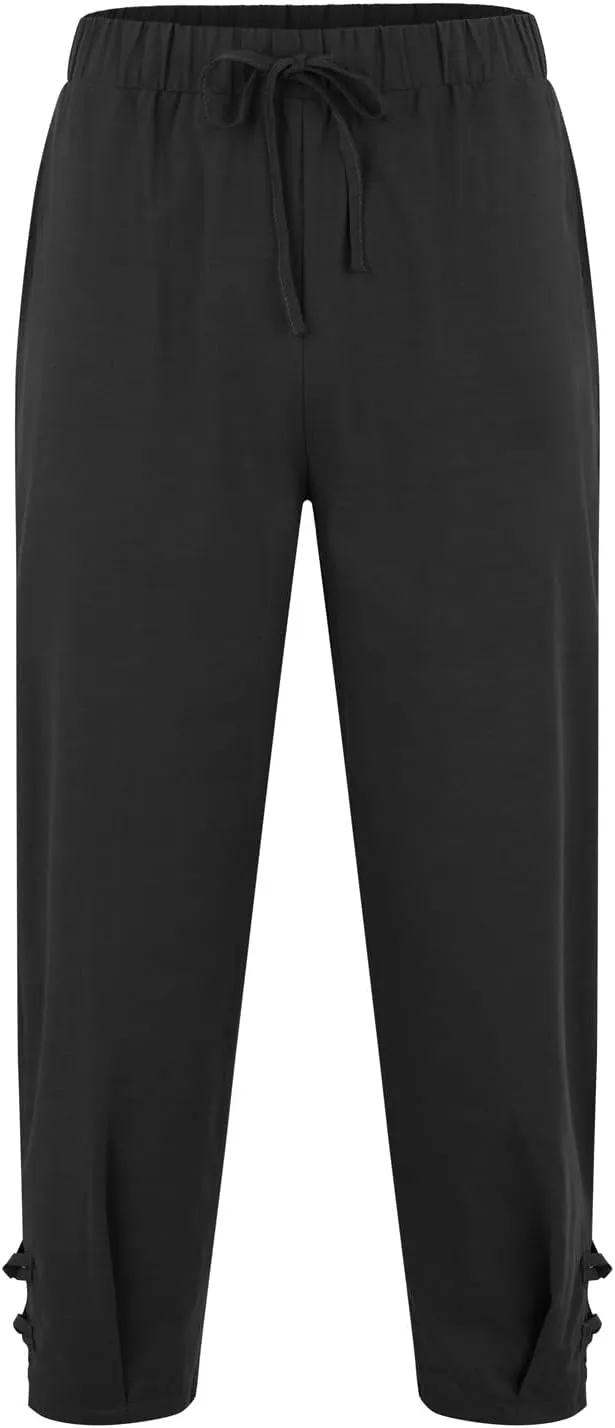 Mens Summer Capri Pants Cotton & Linen Cargo Hiking Casual Loose Cropped Pants Summer Lightweight Quick Drying Trousers 2024