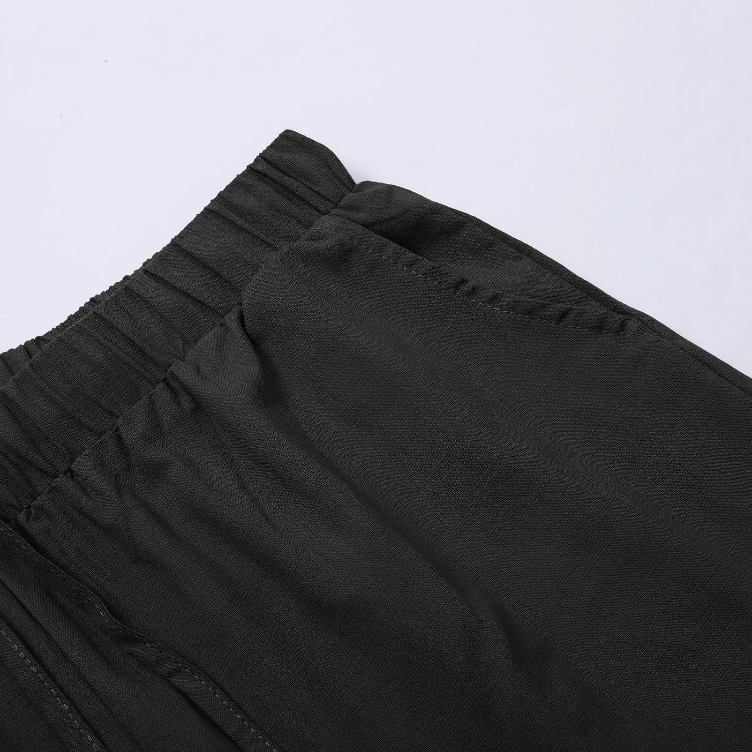 Mens Summer Capri Pants Cotton & Linen Cargo Hiking Casual Loose Cropped Pants Summer Lightweight Quick Drying Trousers 2024