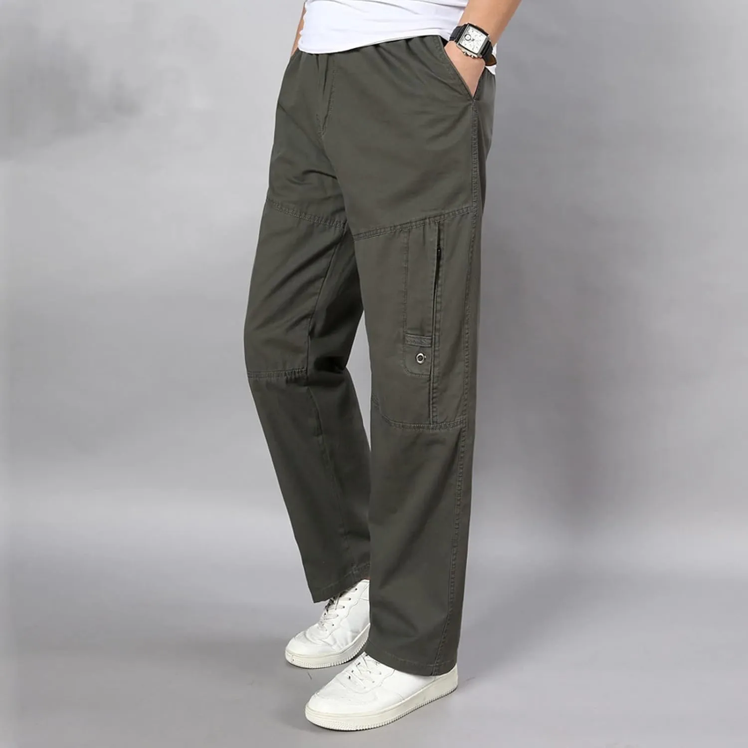 Mens Sweatpants with Pockets Big and Tall Men's Pants Golf Pants Men Stretch Men's Heavyweight Cargo Fleece Sweatpant