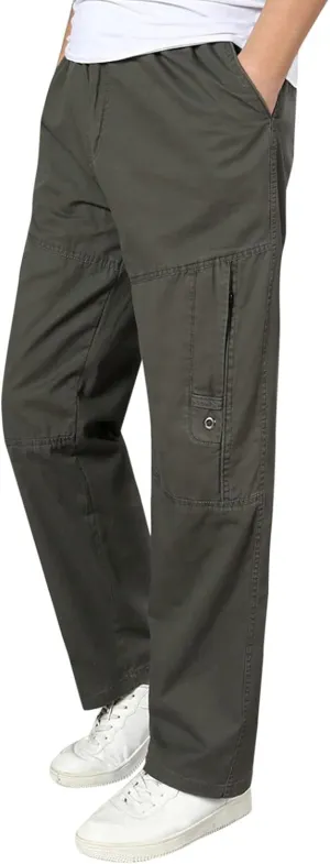 Mens Sweatpants with Pockets Big and Tall Men's Pants Golf Pants Men Stretch Men's Heavyweight Cargo Fleece Sweatpant