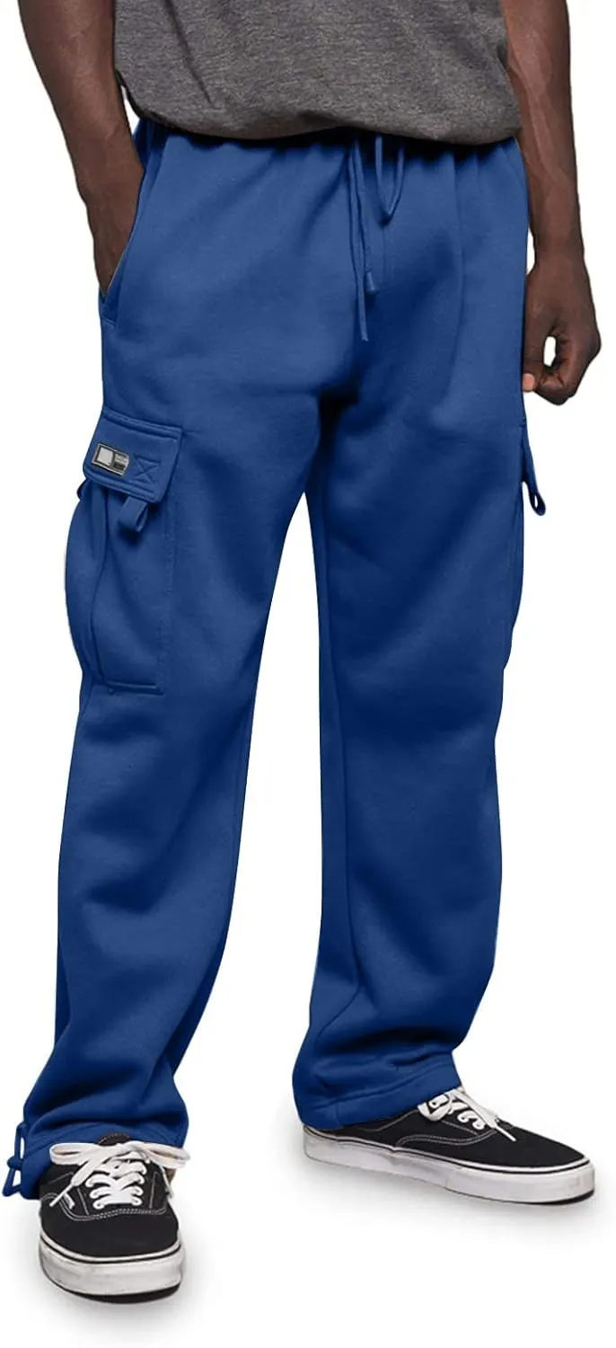 Mens Tracksuit Pant Casual Plus Size Jogger Running Workout Sweatpant with Pockets Elastic Chinos Pant