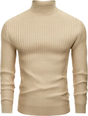 Men's Turtleneck Sweater Slim Fit Turtle Neck Sweater for Men Long Sleeve Pullover Sweater Thermal Sweater