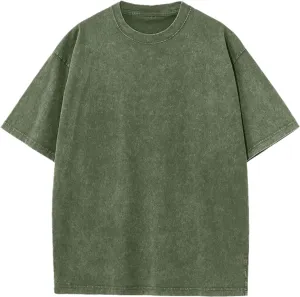 Men's Vintage Oversized T-Shirts Acid Wash Gym Shirt Short Sleeve Cotton Tee