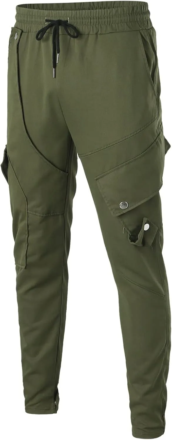 Mens Workout Cargo Sweatpants Men's Winter Fleece Pants Sherpa Lined Warm Sweatpants Active Running Jogger Outdoor