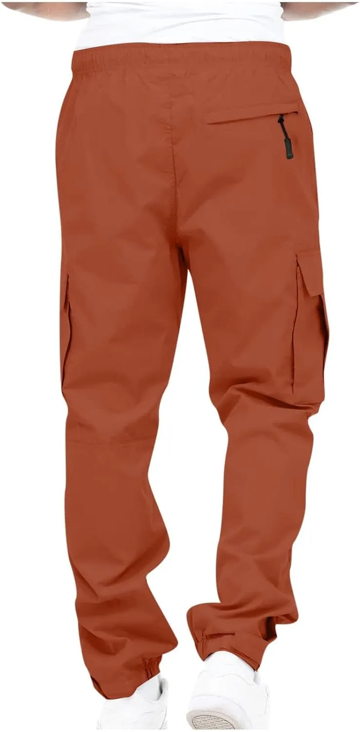 Mens Workout Cargo Sweatpants Pants Men's Sweatpants Slim Fit Tapered Gym Running Workout Pants Athletic Drawstring