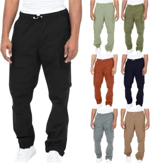 Mens Workout Cargo Sweatpants Pants Men's Sweatpants Slim Fit Tapered Gym Running Workout Pants Athletic Drawstring