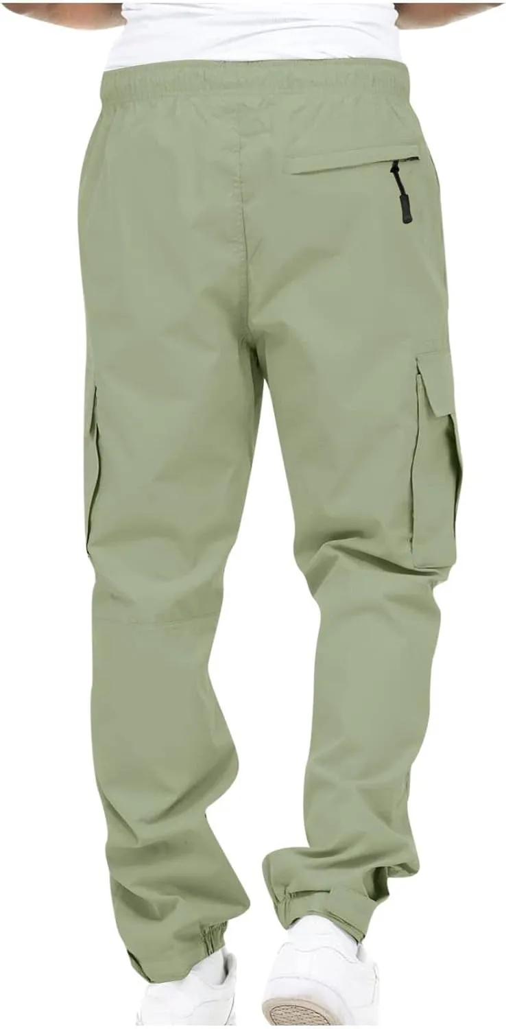 Mens Workout Cargo Sweatpants Pants Men's Sweatpants Slim Fit Tapered Gym Running Workout Pants Athletic Drawstring