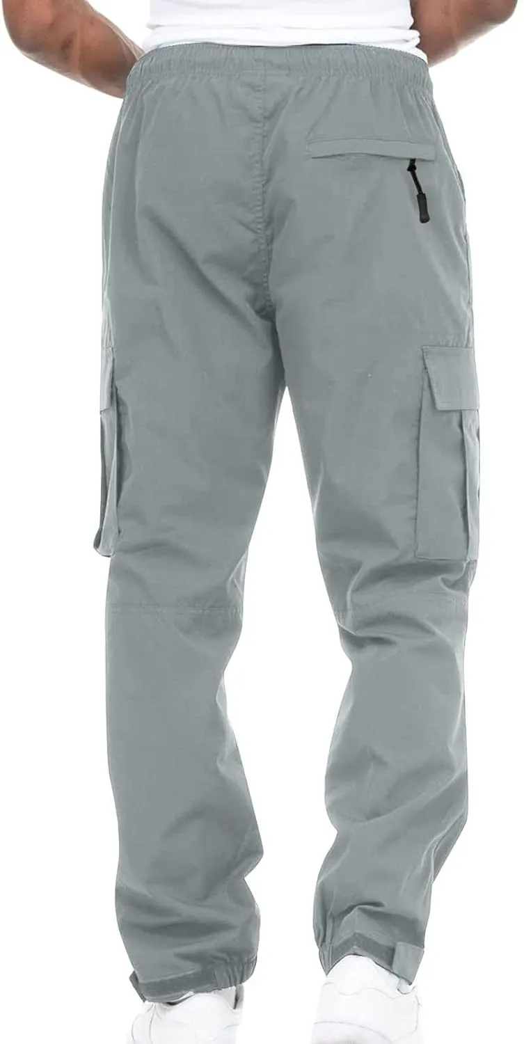 Mens Workout Cargo Sweatpants Pants Men's Sweatpants Slim Fit Tapered Gym Running Workout Pants Athletic Drawstring