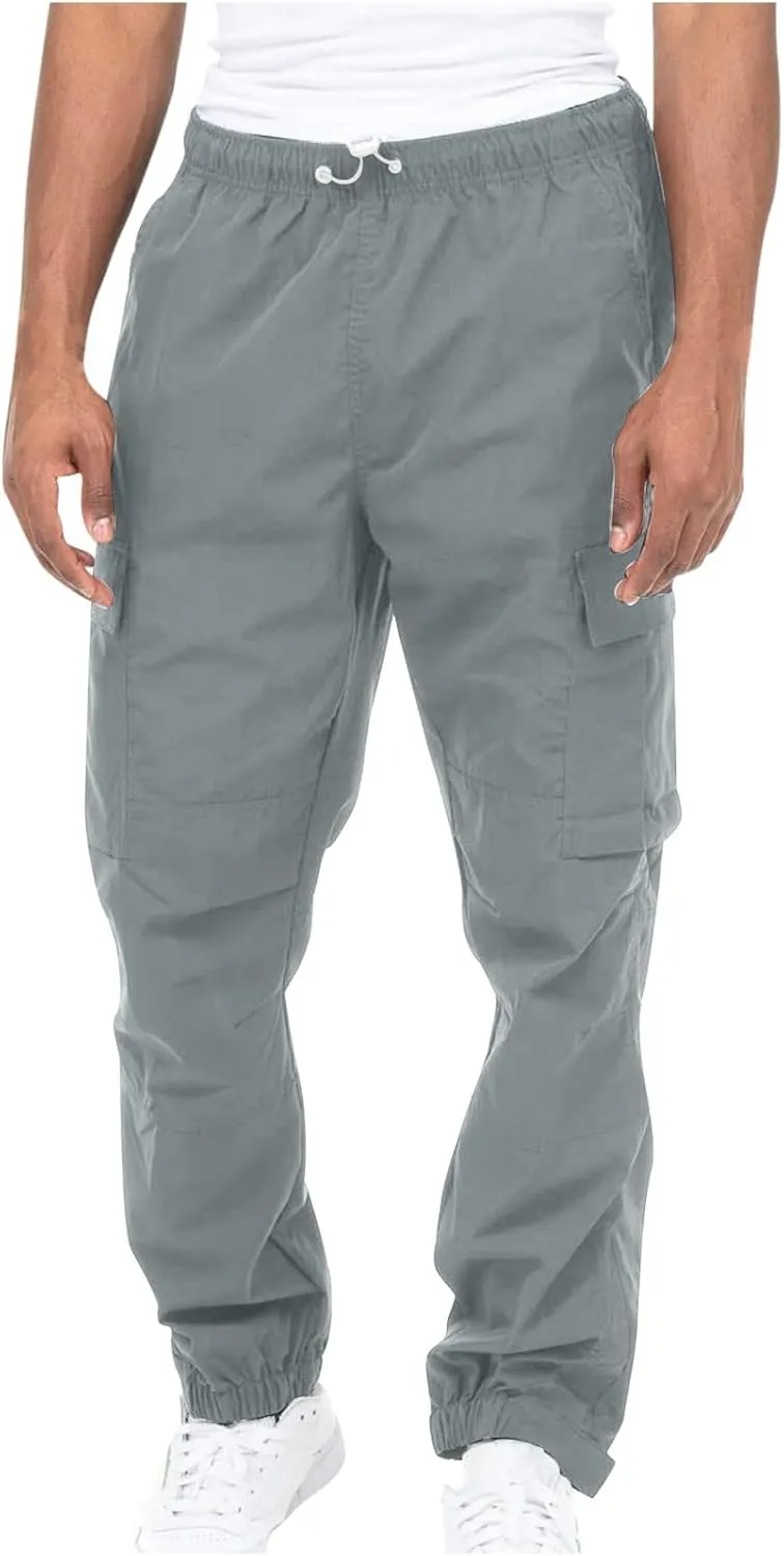 Mens Workout Cargo Sweatpants Pants Men's Sweatpants Slim Fit Tapered Gym Running Workout Pants Athletic Drawstring