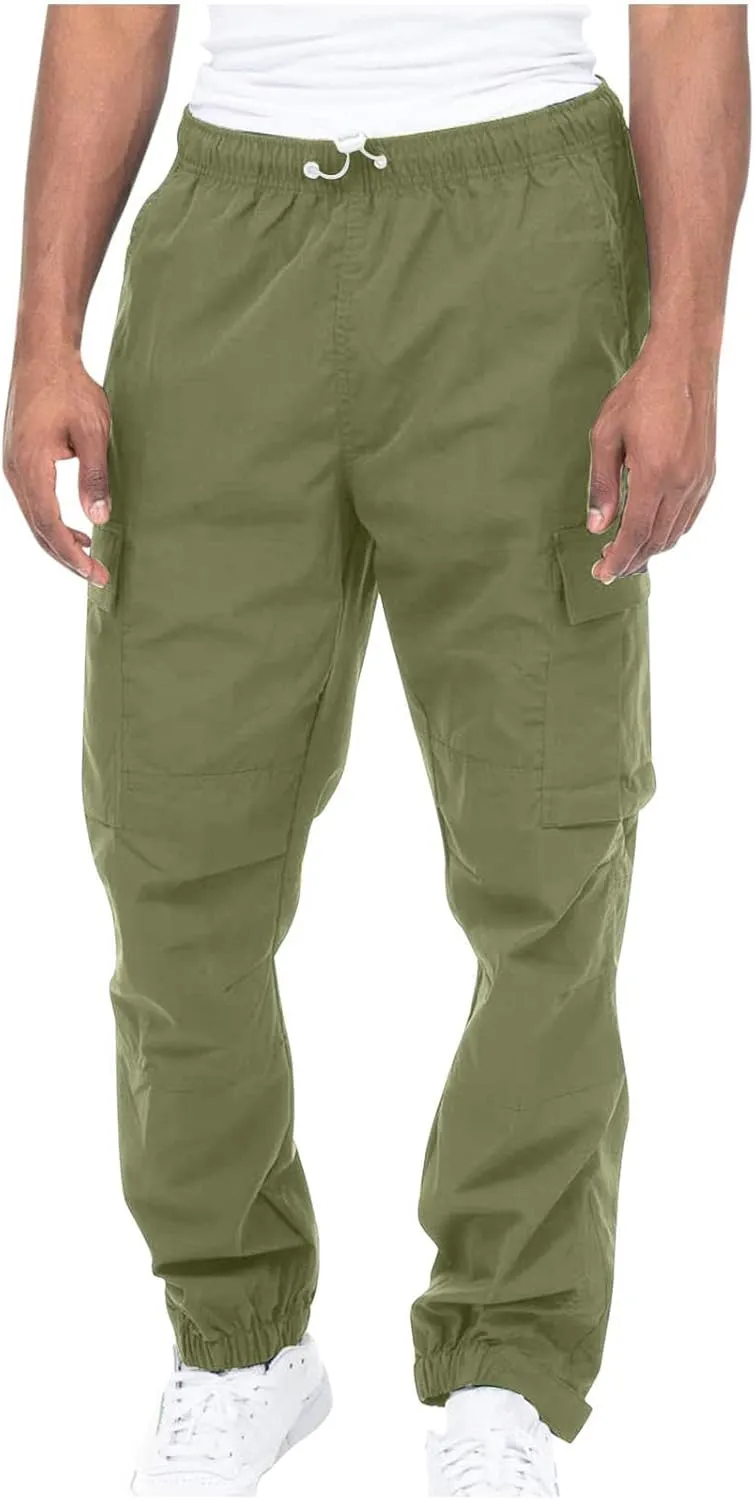 Mens Workout Cargo Sweatpants Pants Men's Sweatpants Slim Fit Tapered Gym Running Workout Pants Athletic Drawstring