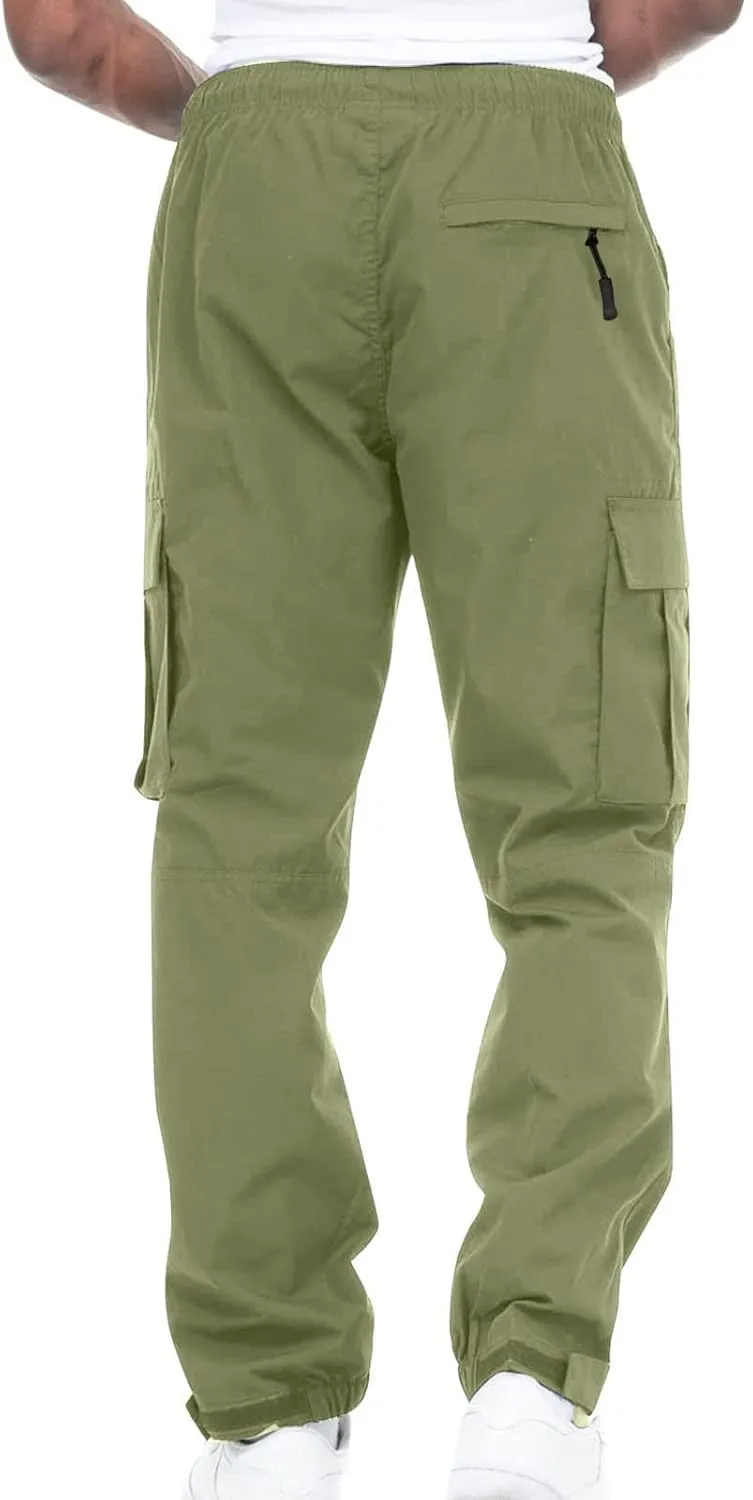 Mens Workout Cargo Sweatpants Pants Men's Sweatpants Slim Fit Tapered Gym Running Workout Pants Athletic Drawstring