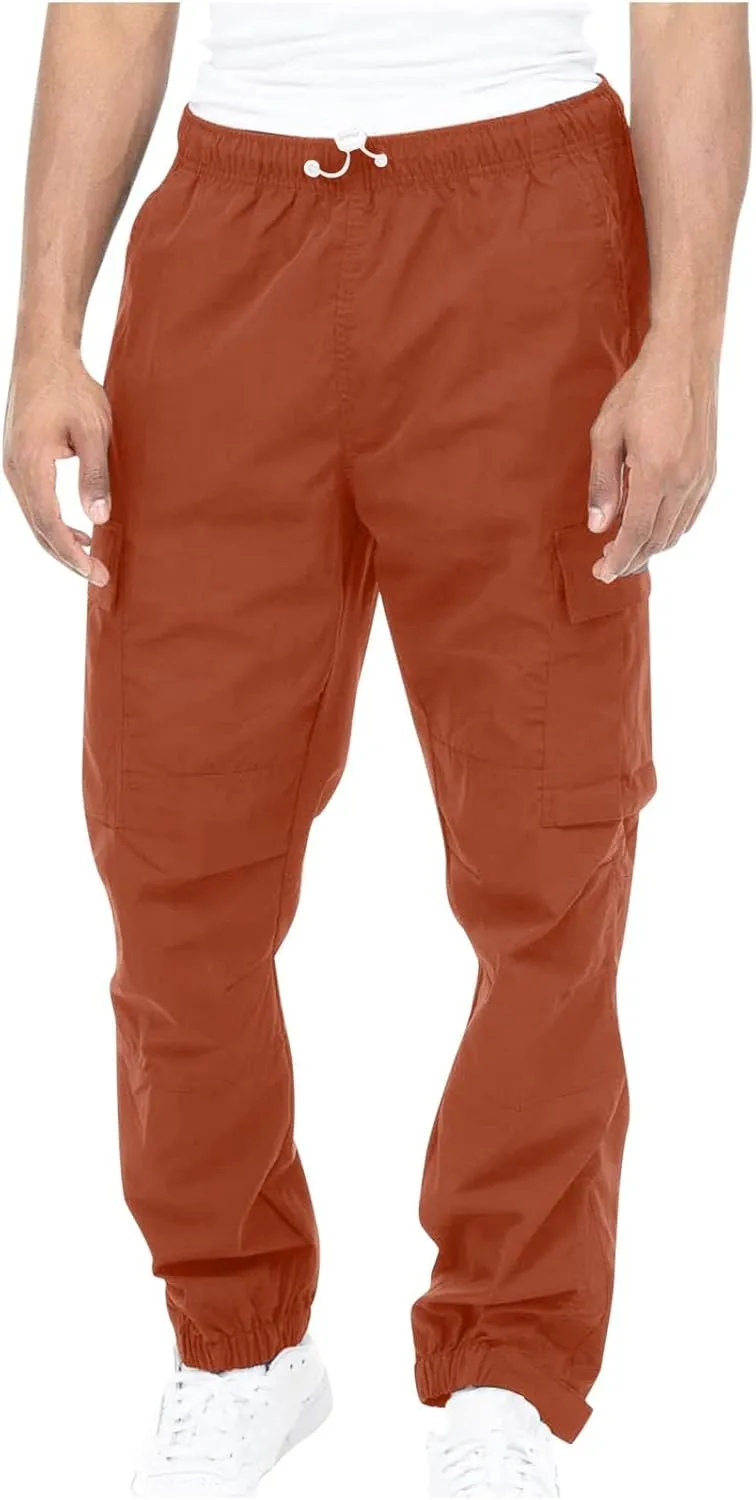 Mens Workout Cargo Sweatpants Pants Men's Sweatpants Slim Fit Tapered Gym Running Workout Pants Athletic Drawstring