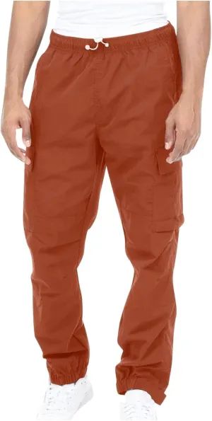 Mens Workout Cargo Sweatpants Pants Men's Sweatpants Slim Fit Tapered Gym Running Workout Pants Athletic Drawstring