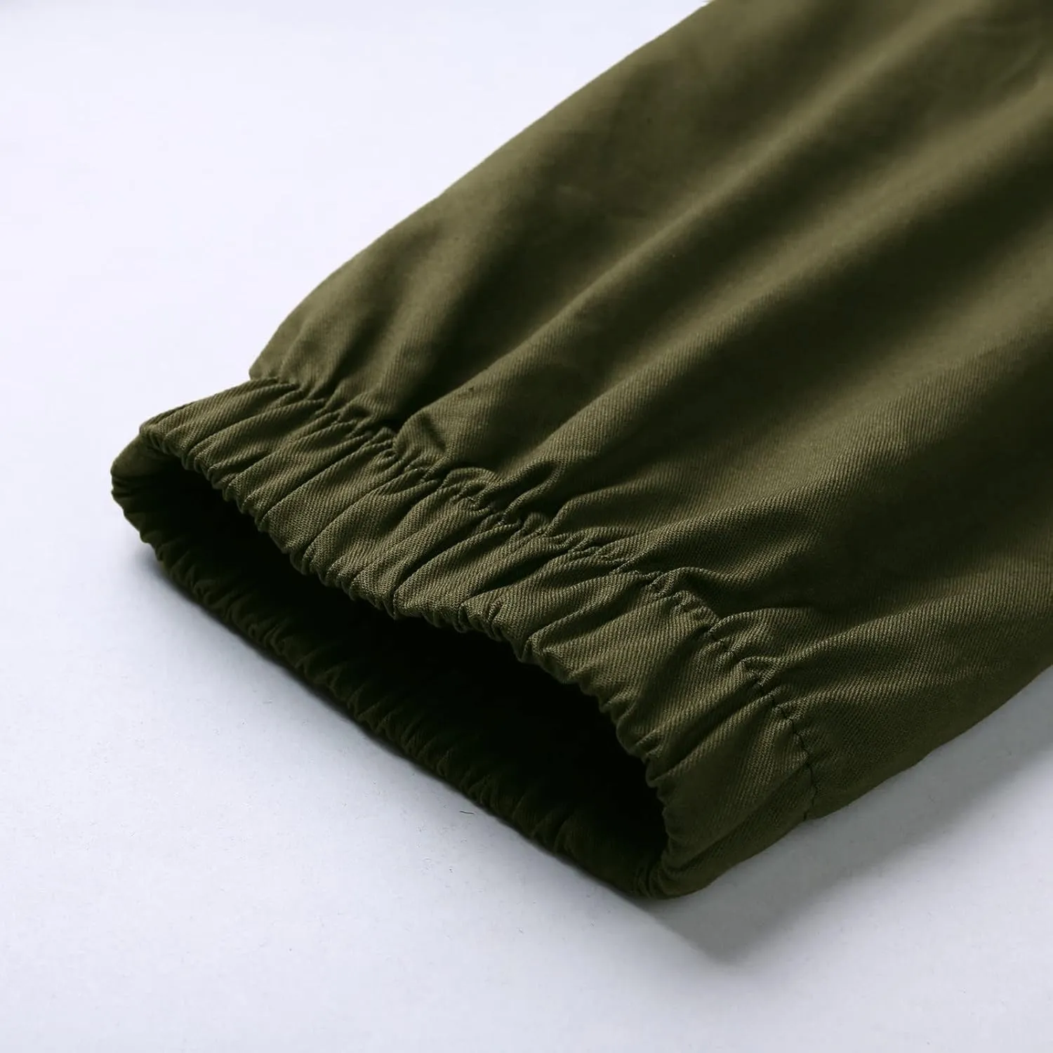 Mens Workout Cargo Sweatpants Pro-Active Performance Fleece Cargo Sweatpants Relax Fit Bungee Cord Open Bottom Mens