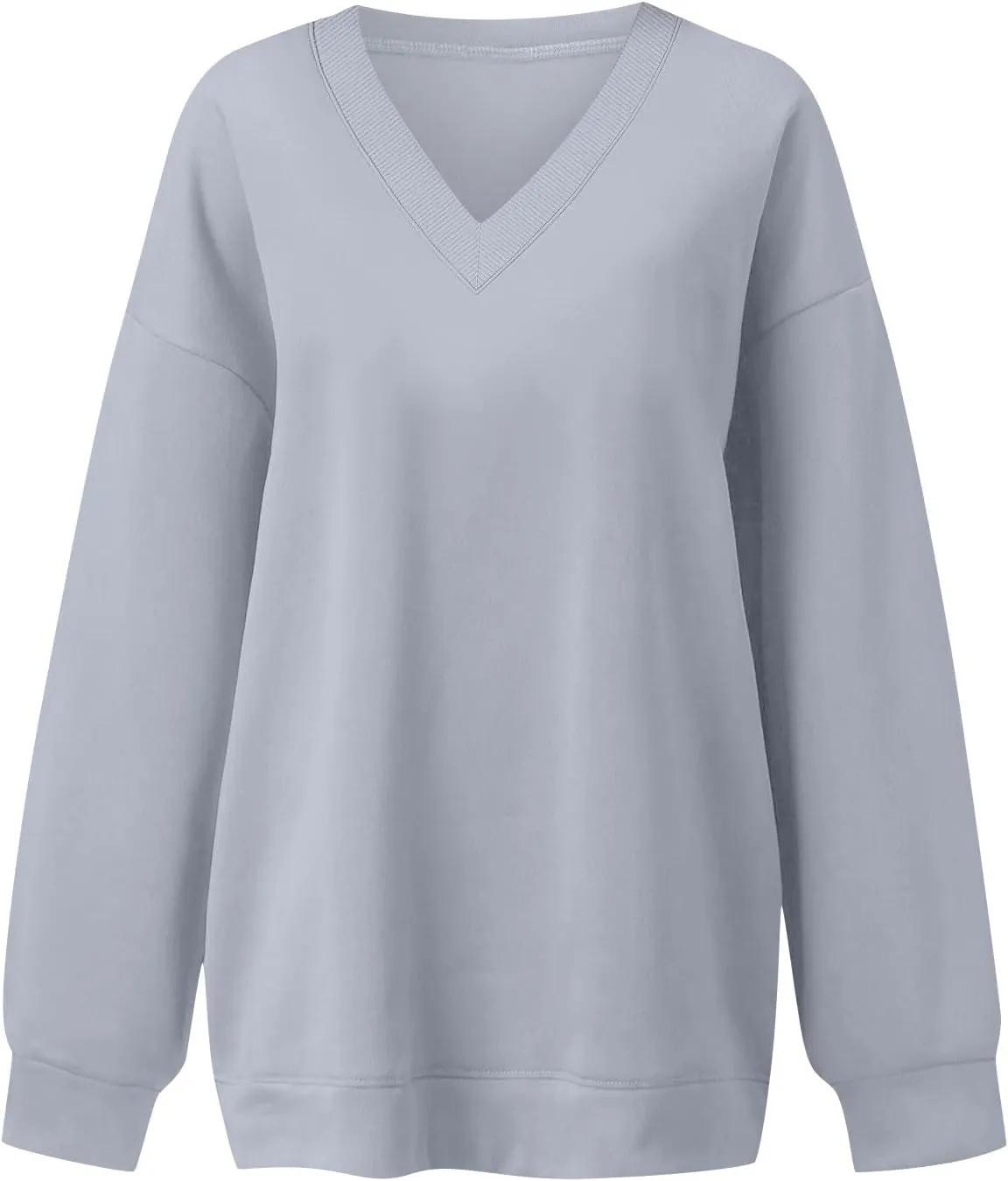 midelxp Womens Oversized V Neck Sweatshirt Trendy Casual Winter Fleece Pullover Sweaters Cute Preppy Long Sleeve Sweat Shirts
