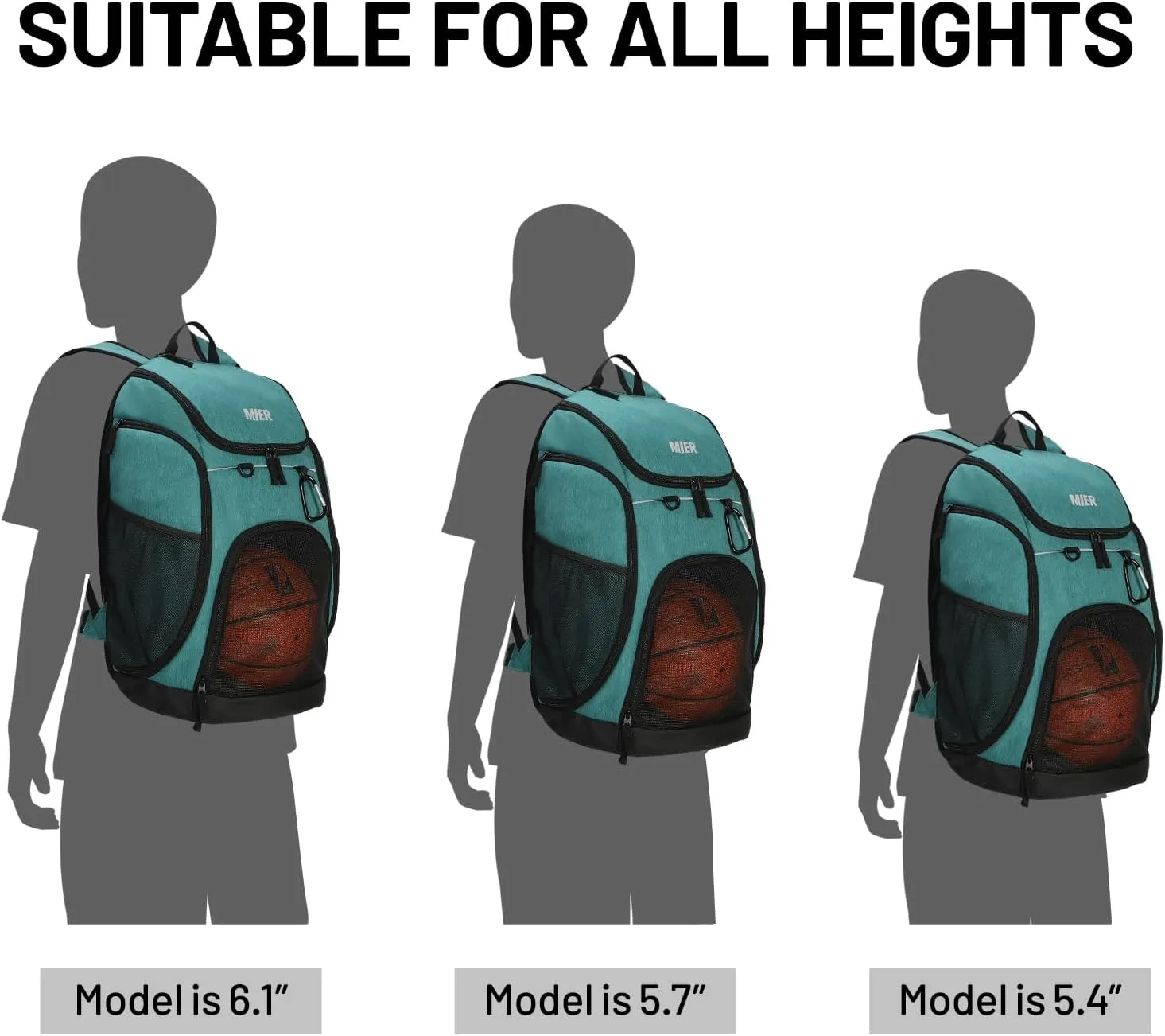 MIER Basketball Backpack Large Sports Soccer Bag with Ball/Shoes Holder for Men Women Volleyball Gym Equipment Training, 40L