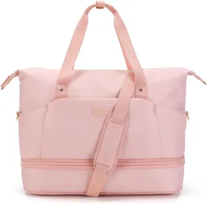 Missnine Weekender Bag for Women, Foldie Travel Bag Expandable with Shoes Compartment Travel Duffel 50L Carry on Overnight Gym