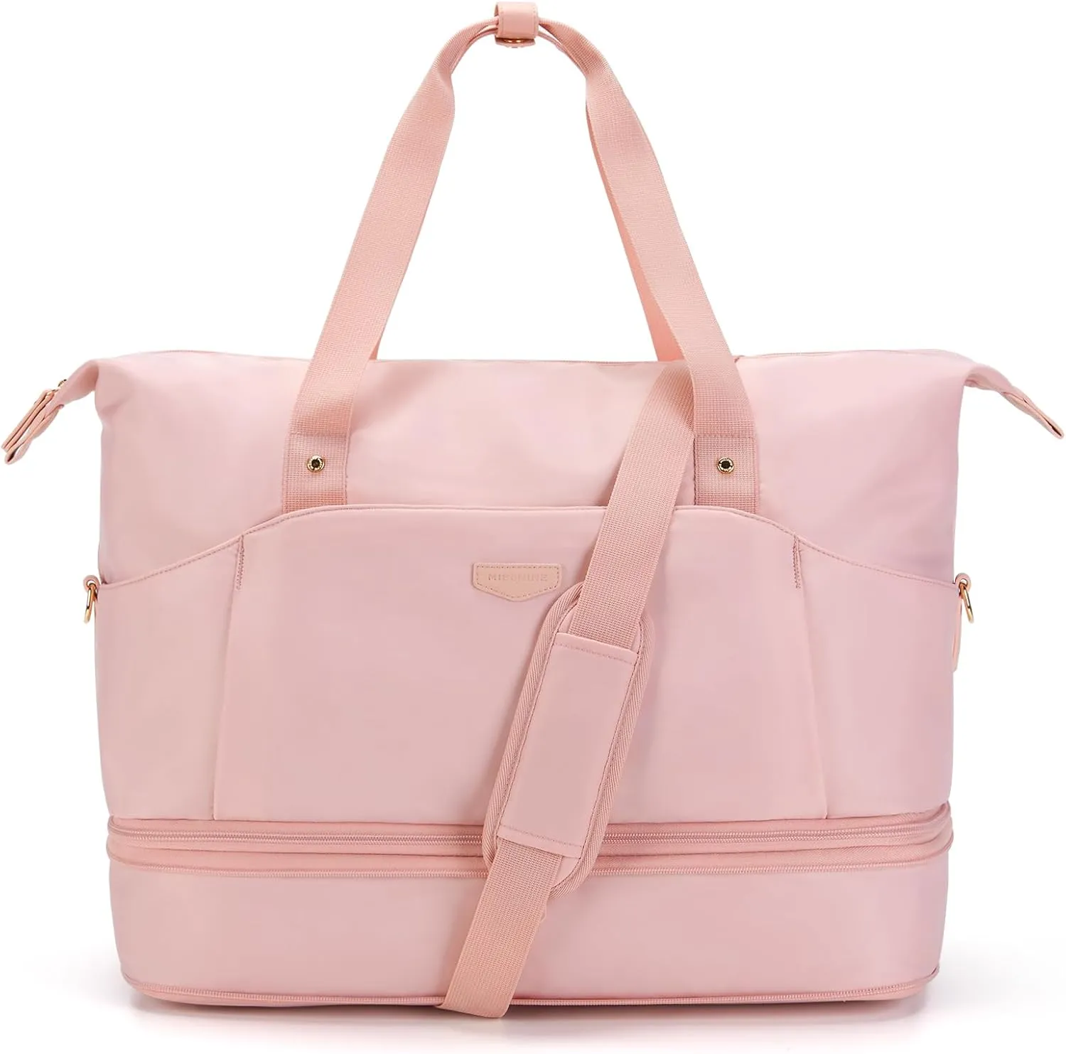 Missnine Weekender Bag for Women, Foldie Travel Bag Expandable with Shoes Compartment Travel Duffel 50L Carry on Overnight Gym