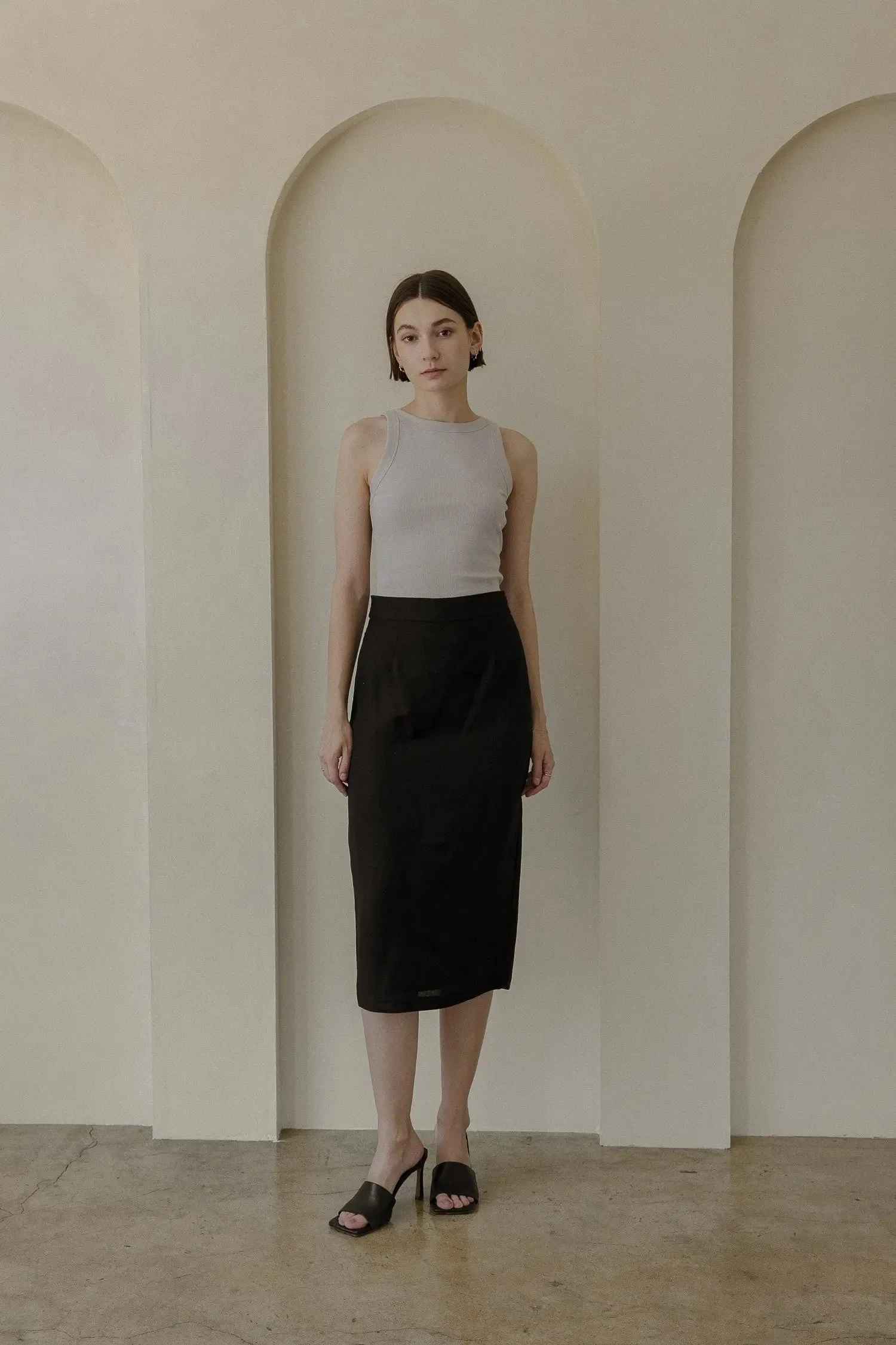 Mod Ref Helen Skirt  High-Waisted, Linen-Blend & Effortlessly Elegant