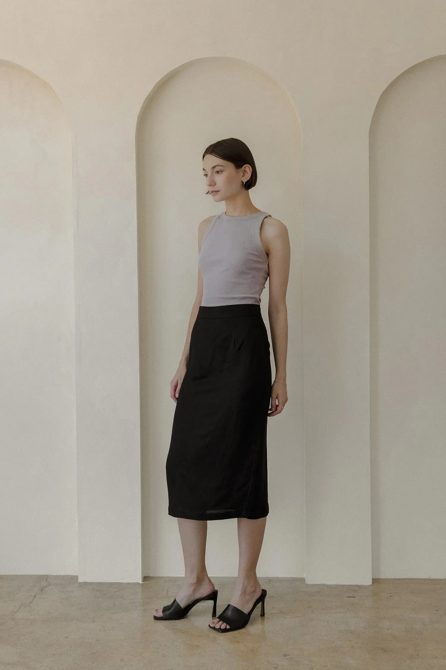 Mod Ref Helen Skirt  High-Waisted, Linen-Blend & Effortlessly Elegant