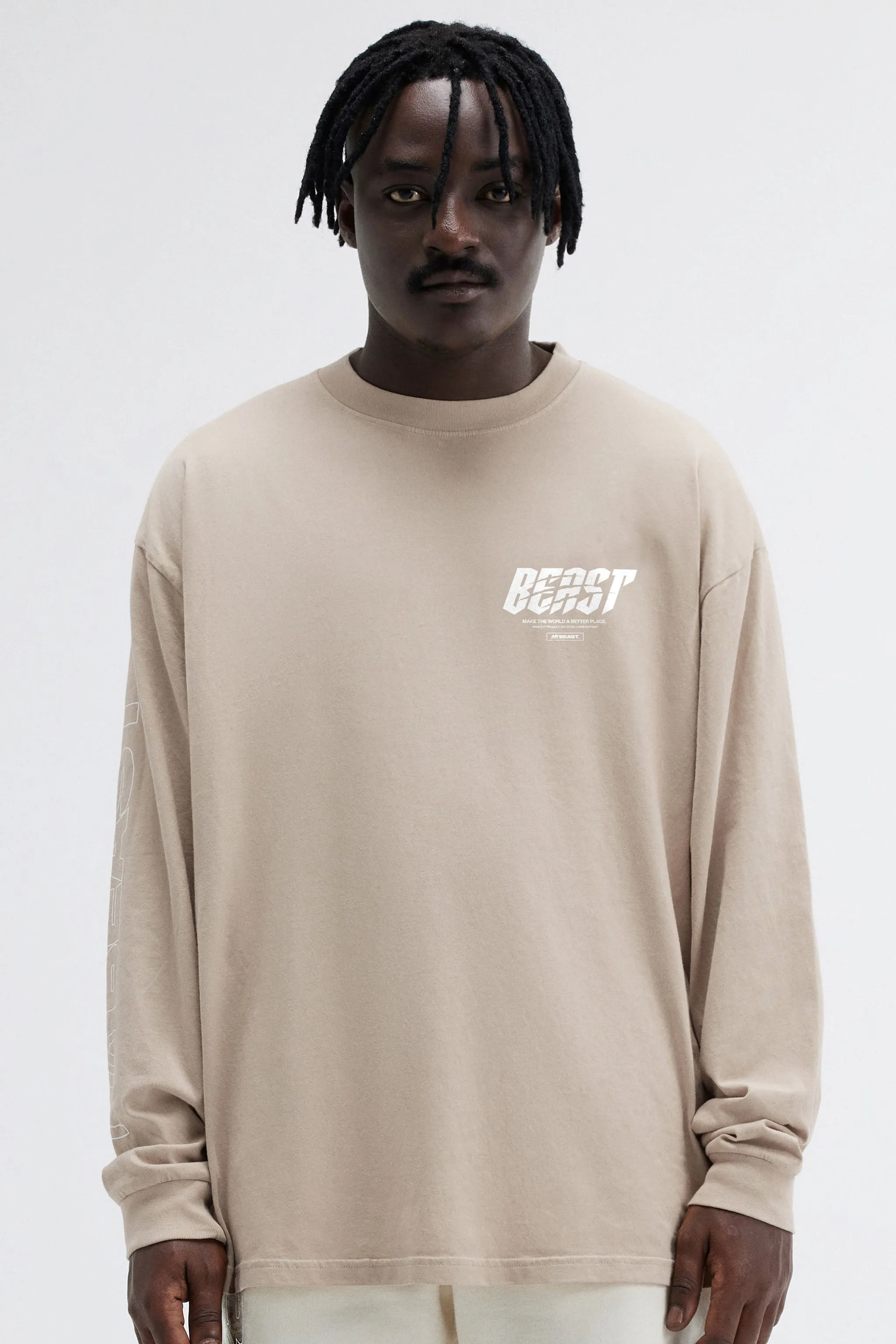 MRBEAST SHREDDER LS TEE - SAND