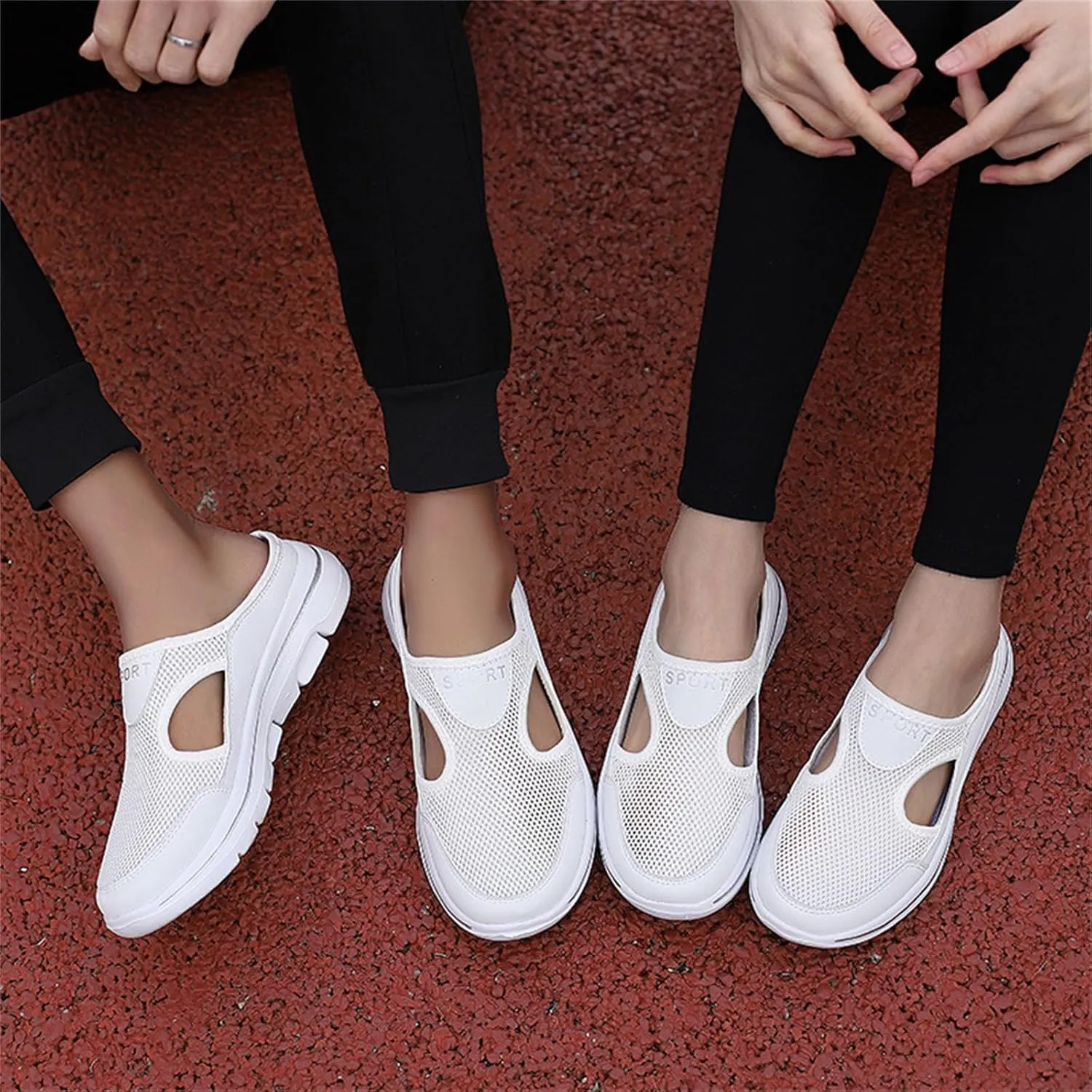 Mule Shoes for Women Summer Backless Walking Sneakers Lightweight Slip On Slippers Casual Breathable Mesh Platform Sneakers Closed Toe Slides Mules