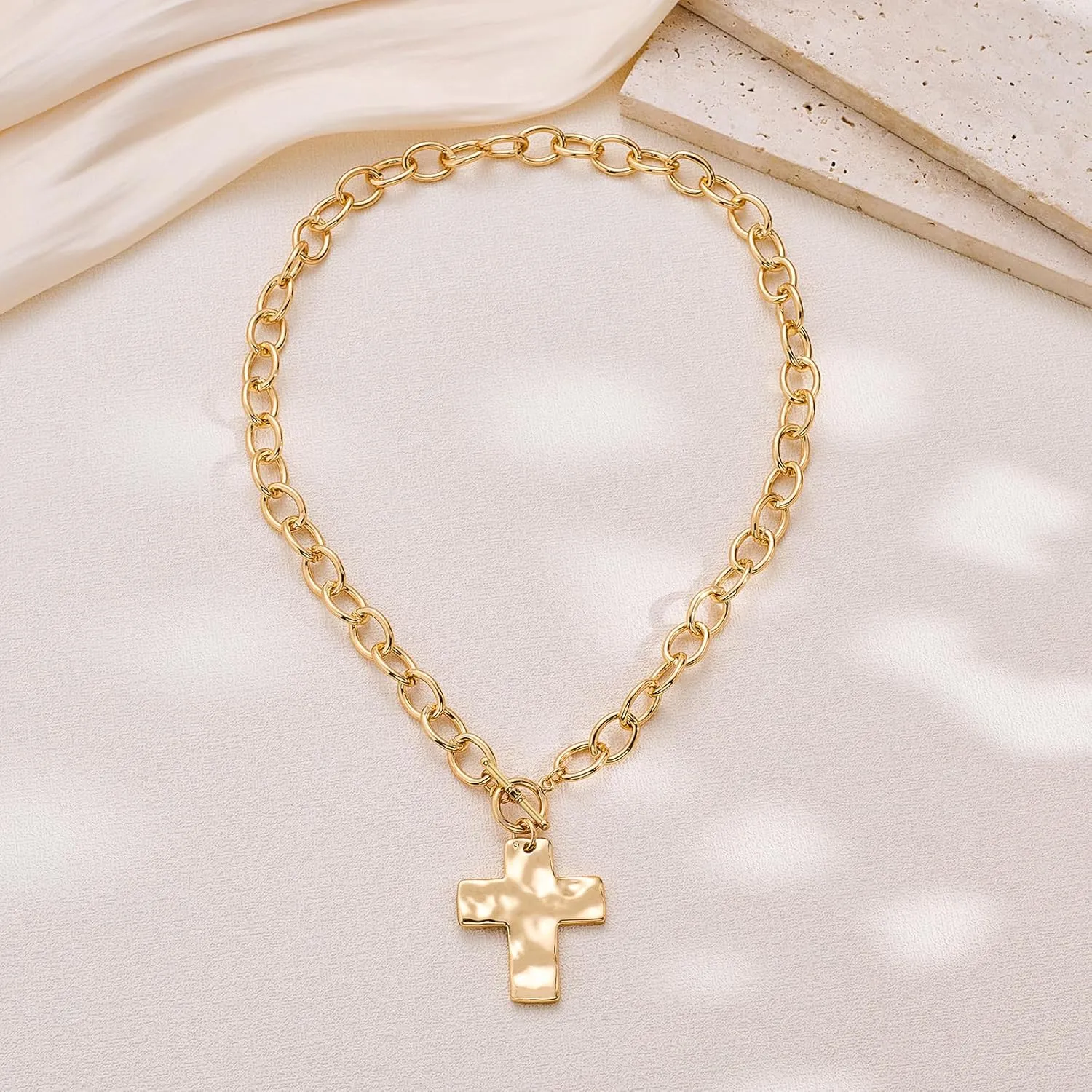 MUYAN Trendy Vintage Cross Pendant Necklace for Men Women Cross Necklace Mens Jewelry