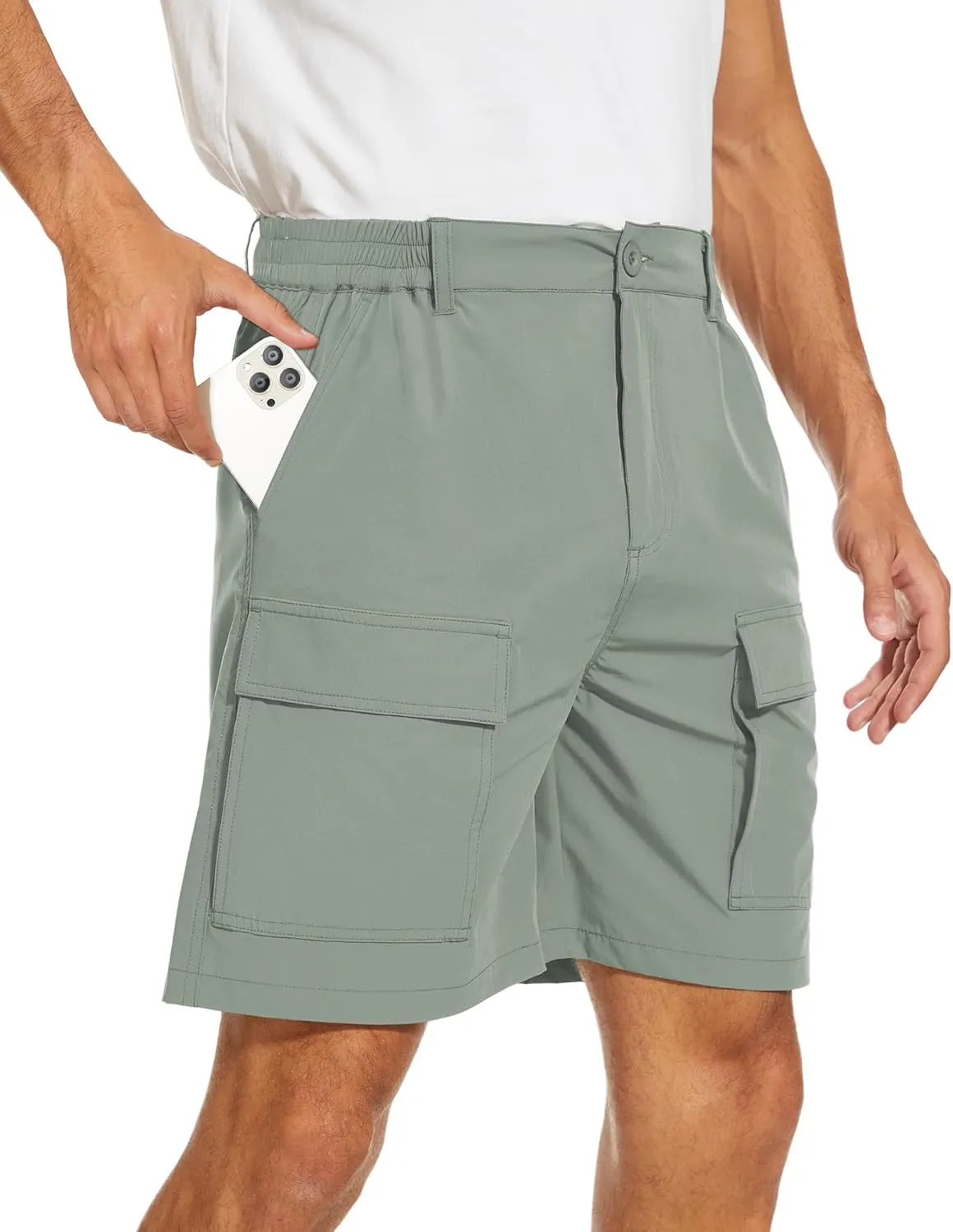NATUVENIX Hiking Shorts for Men Stretch Lightweight Fishing Shorts Men Quick Dry Cargo Work Shorts Casual Mens Shorts Summer