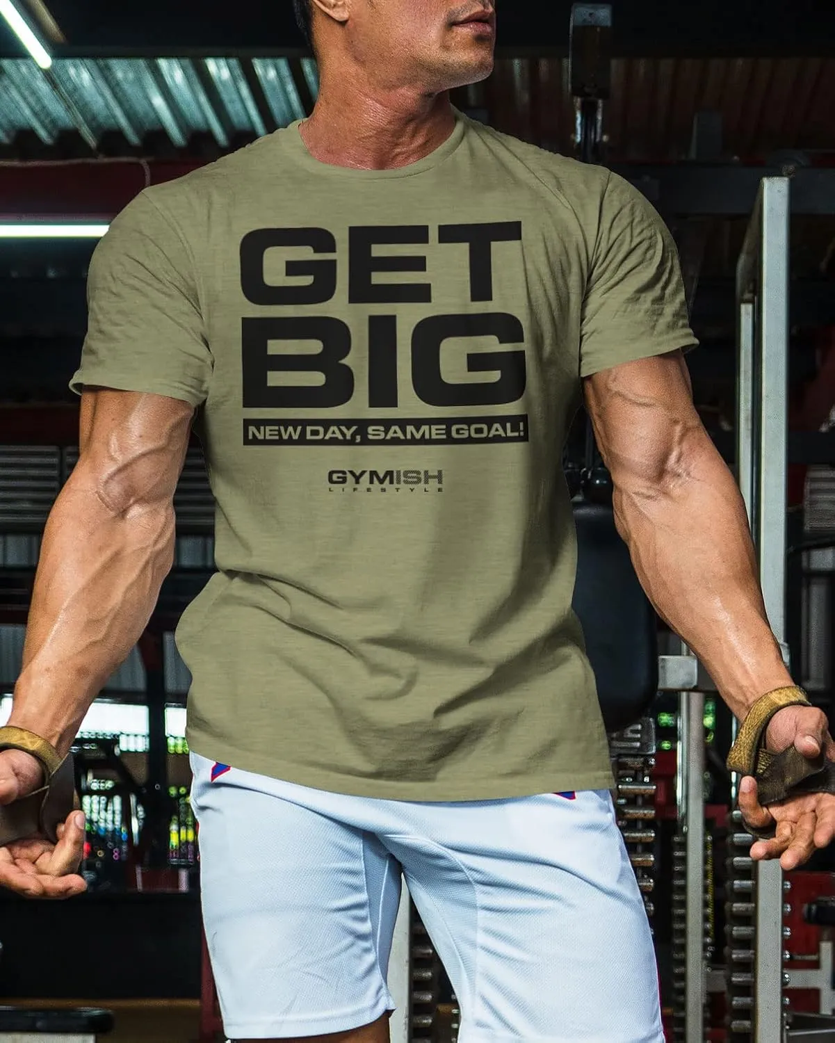 New Day Same Goal, Get Big Funny Bodybuilding Lifting T-Shirts for Men