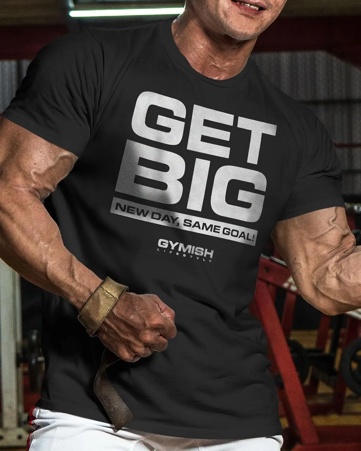 New Day Same Goal, Get Big Funny Bodybuilding Lifting T-Shirts for Men