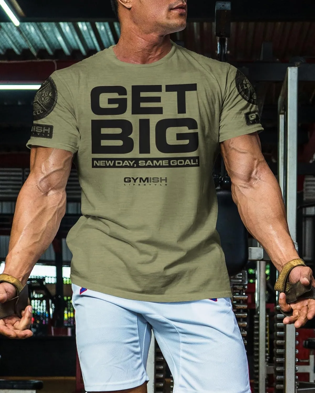 New Day Same Goal, Get Big Funny Bodybuilding Lifting T-Shirts for Men