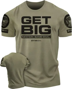New Day Same Goal, Get Big Funny Bodybuilding Lifting T-Shirts for Men