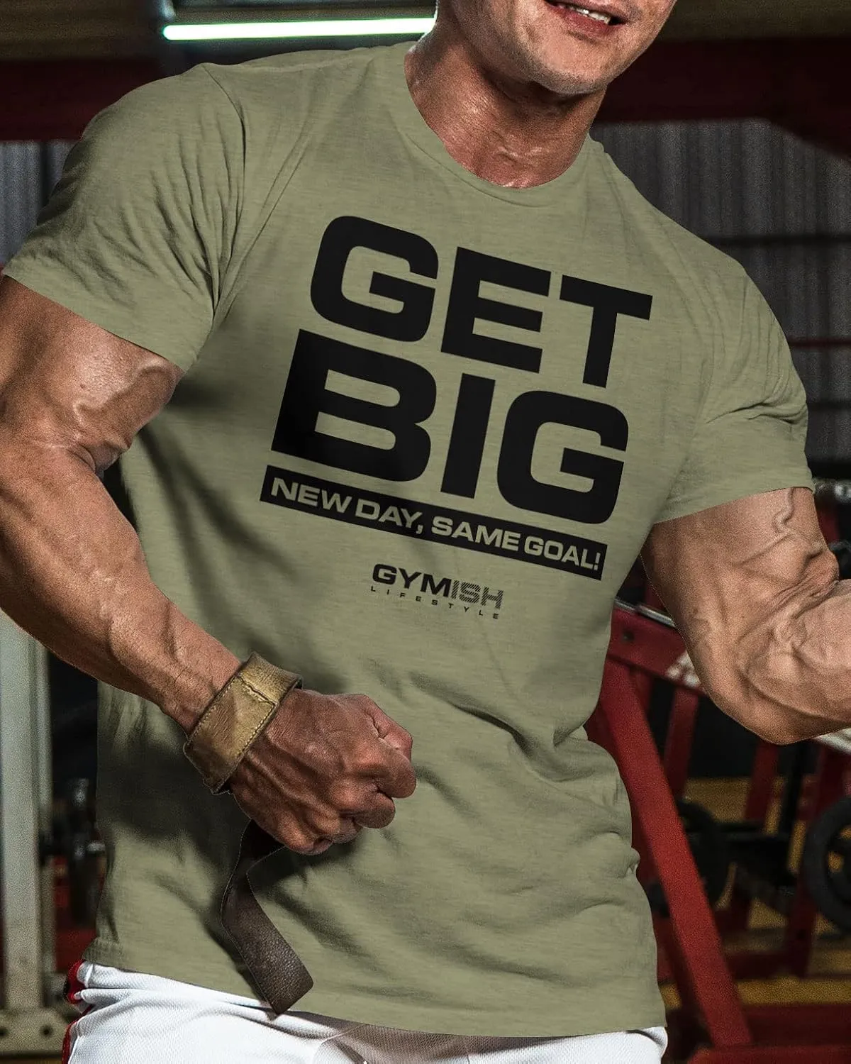 New Day Same Goal, Get Big Funny Bodybuilding Lifting T-Shirts for Men