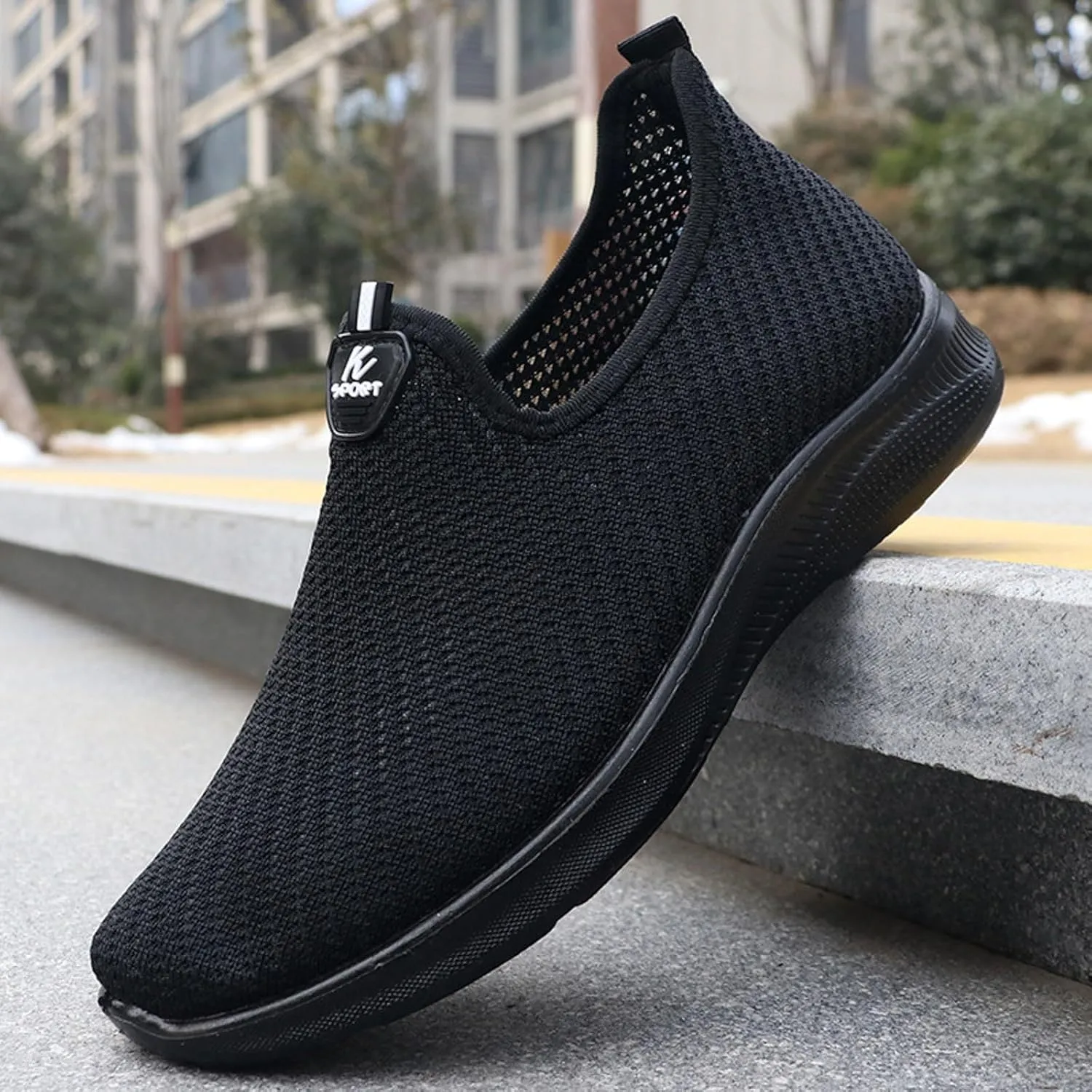 Non Slip Work Sport Shoes for Men Comfortable Breathable Lightweight Tennis Shoe Arch Support Plantar Fasciitis