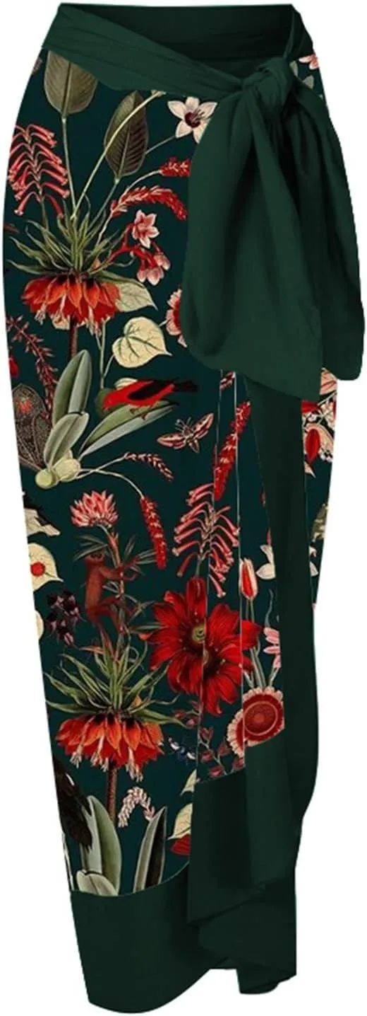 One Piece Swimsuits for Women Swimwear with Long Skirt Sarongs Summer Beach Vacation Bikini Set Fashion Beachwear