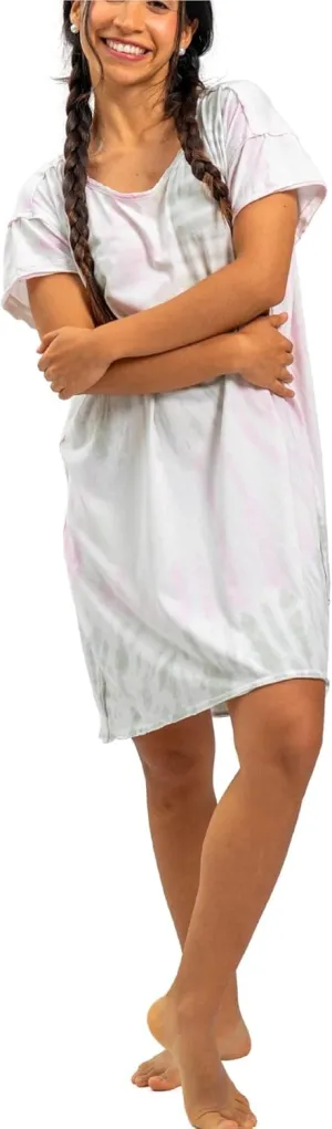 Organic Cotton Sleep Shirt, Oversized T-Shirt Dress, Soft Lounge Nightgown