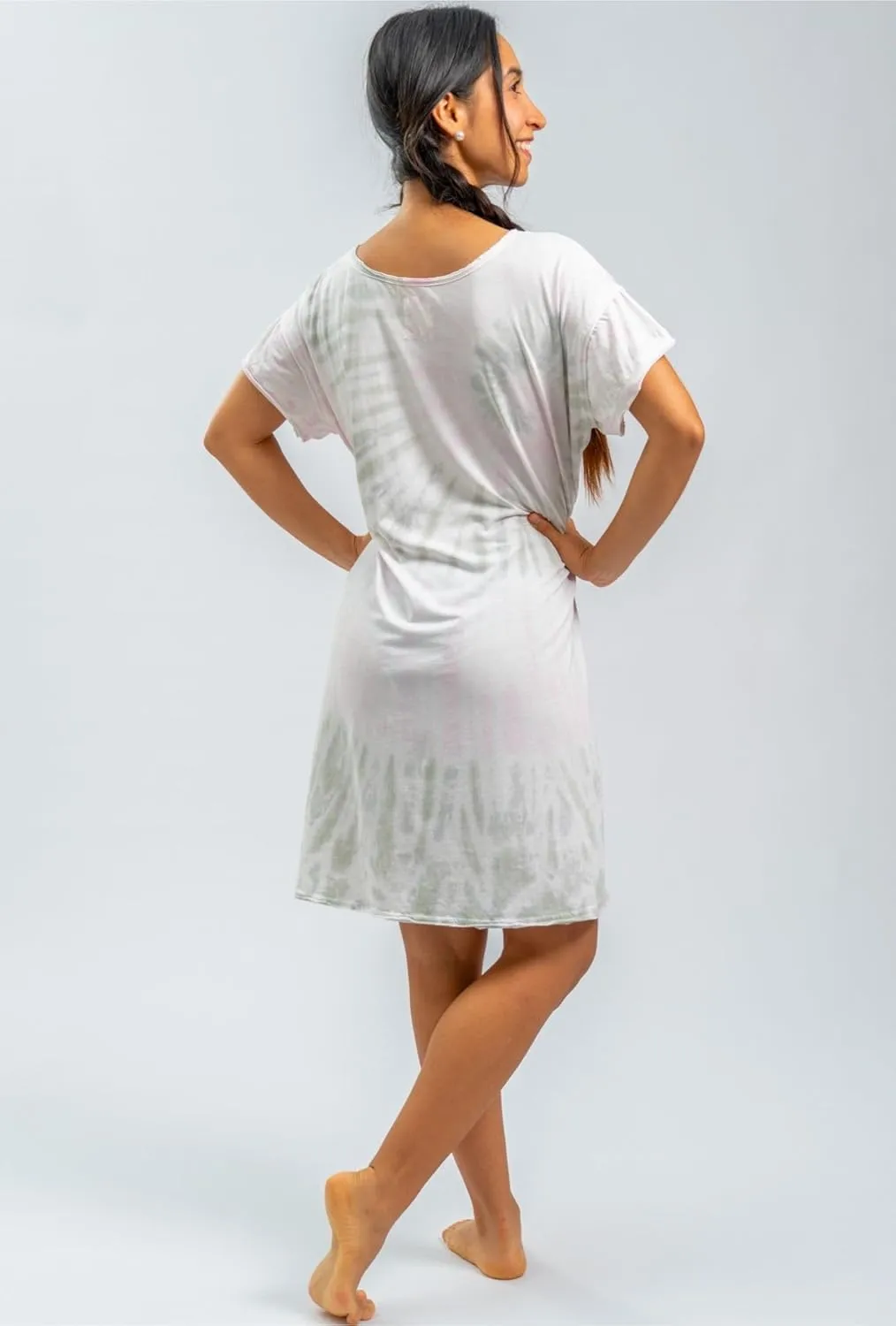 Organic Cotton Sleep Shirt, Oversized T-Shirt Dress, Soft Lounge Nightgown