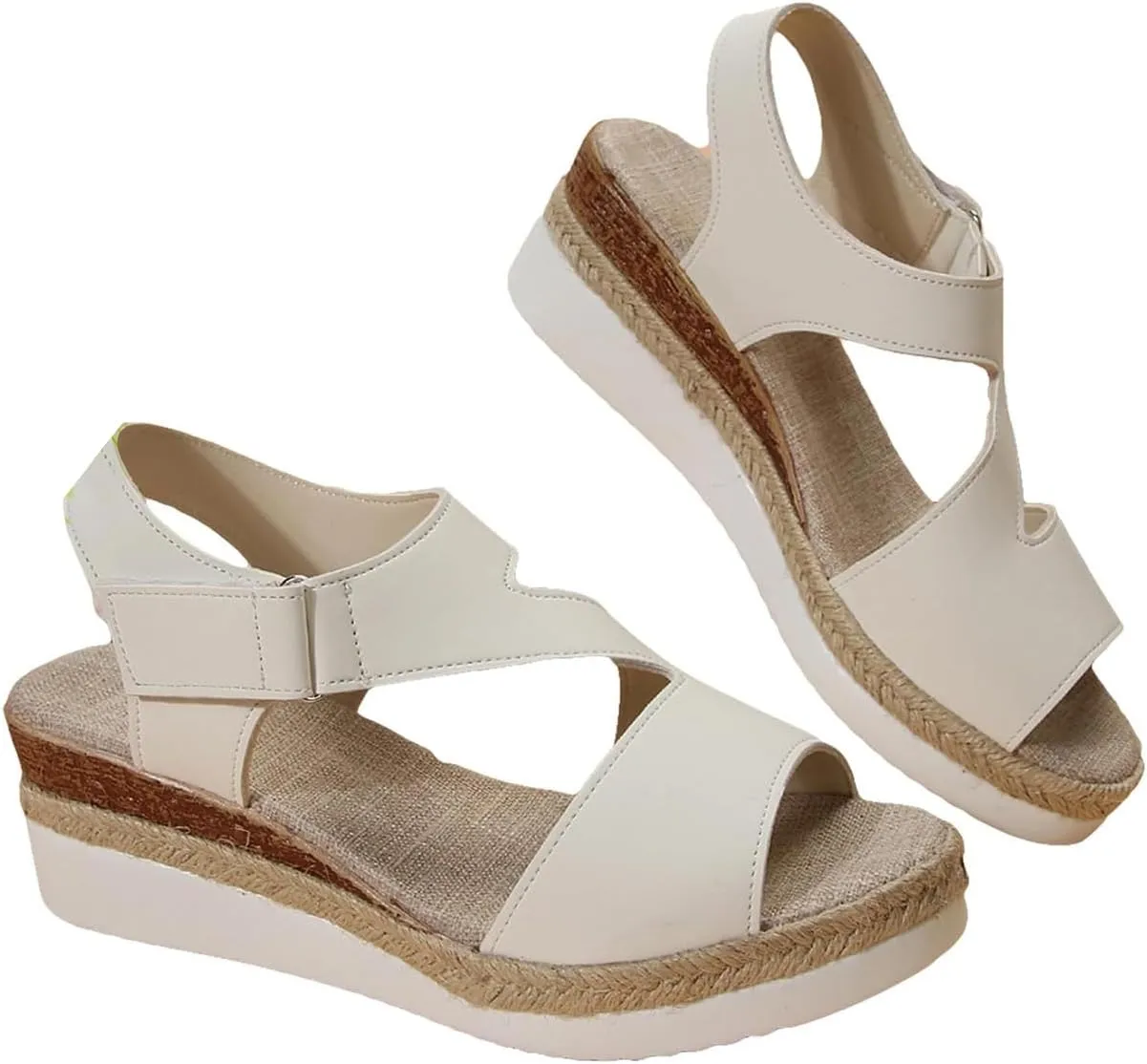 Orthopedic Platform Wedge Sandals for Women Dressy Open Toe Ankle Strap Espadrilles Arch Support Sandals Summer Casual Comfortable Orthotic Walking Shoes