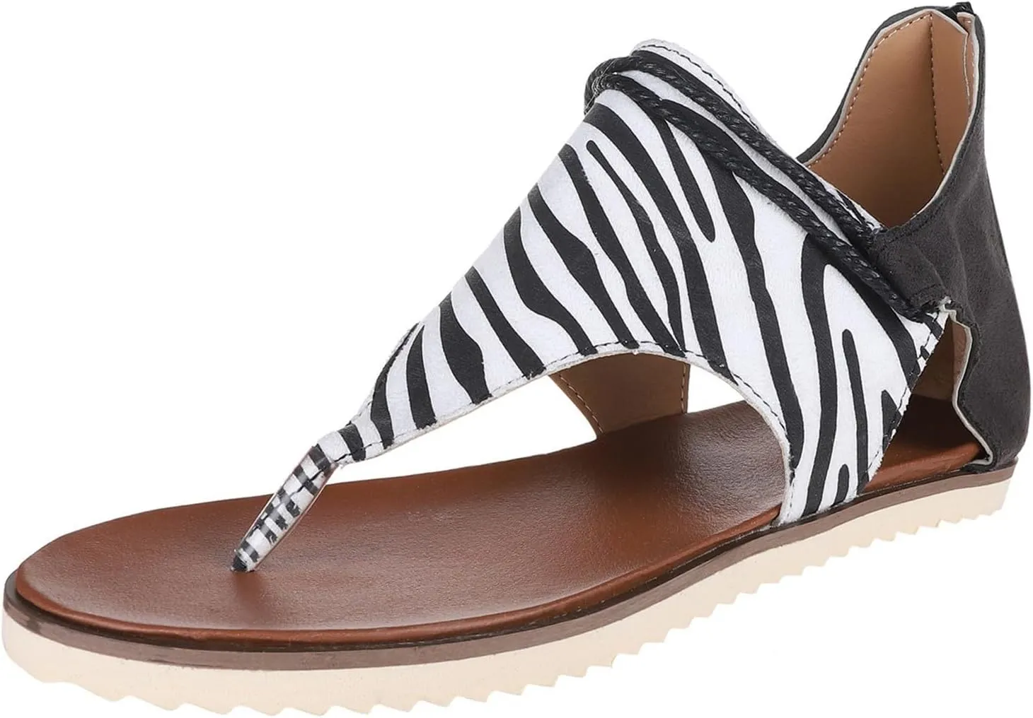 Orthopedic Wedge Sandals For Women Sandals For Women Summer Fashion Print Flat Shoes Retro Flip Gold Sandals For Women