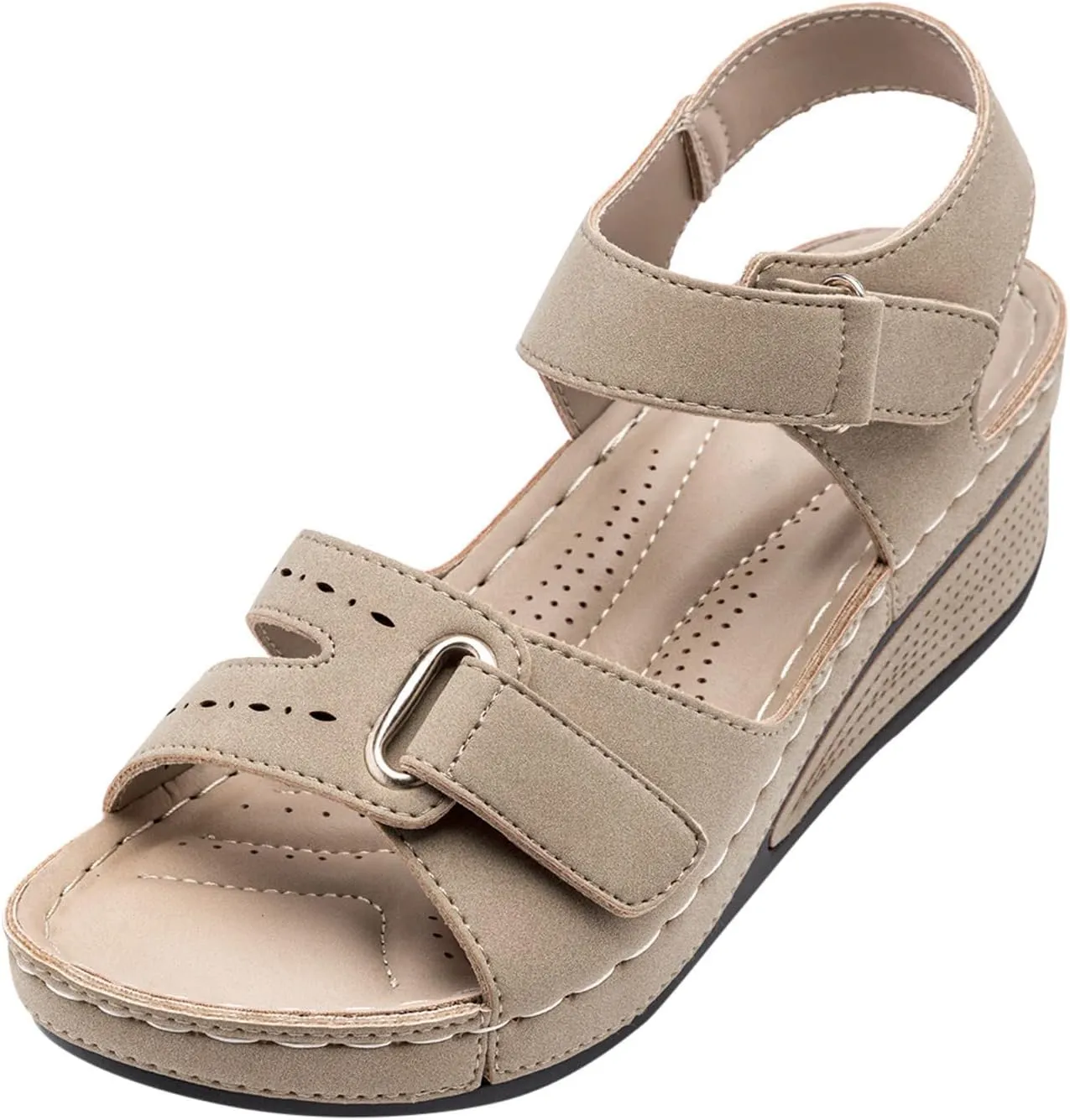Orthopedic Wedge Sandals for Women: Summer Comfortable Low Heel Sandal, Open Toe Walking Dressy Summer Sandals Shoes