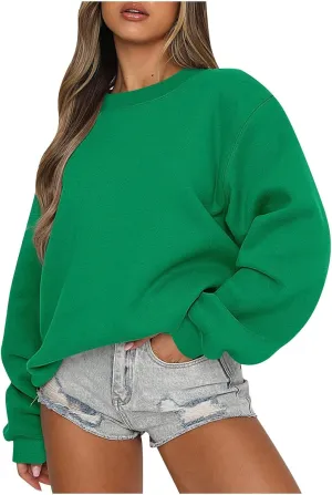Oversized Hoodie Women Autumn Winter Tops Women's Long Sleeve Sweatshirt Casual Crewneck Loose Fit Pollover Fleece