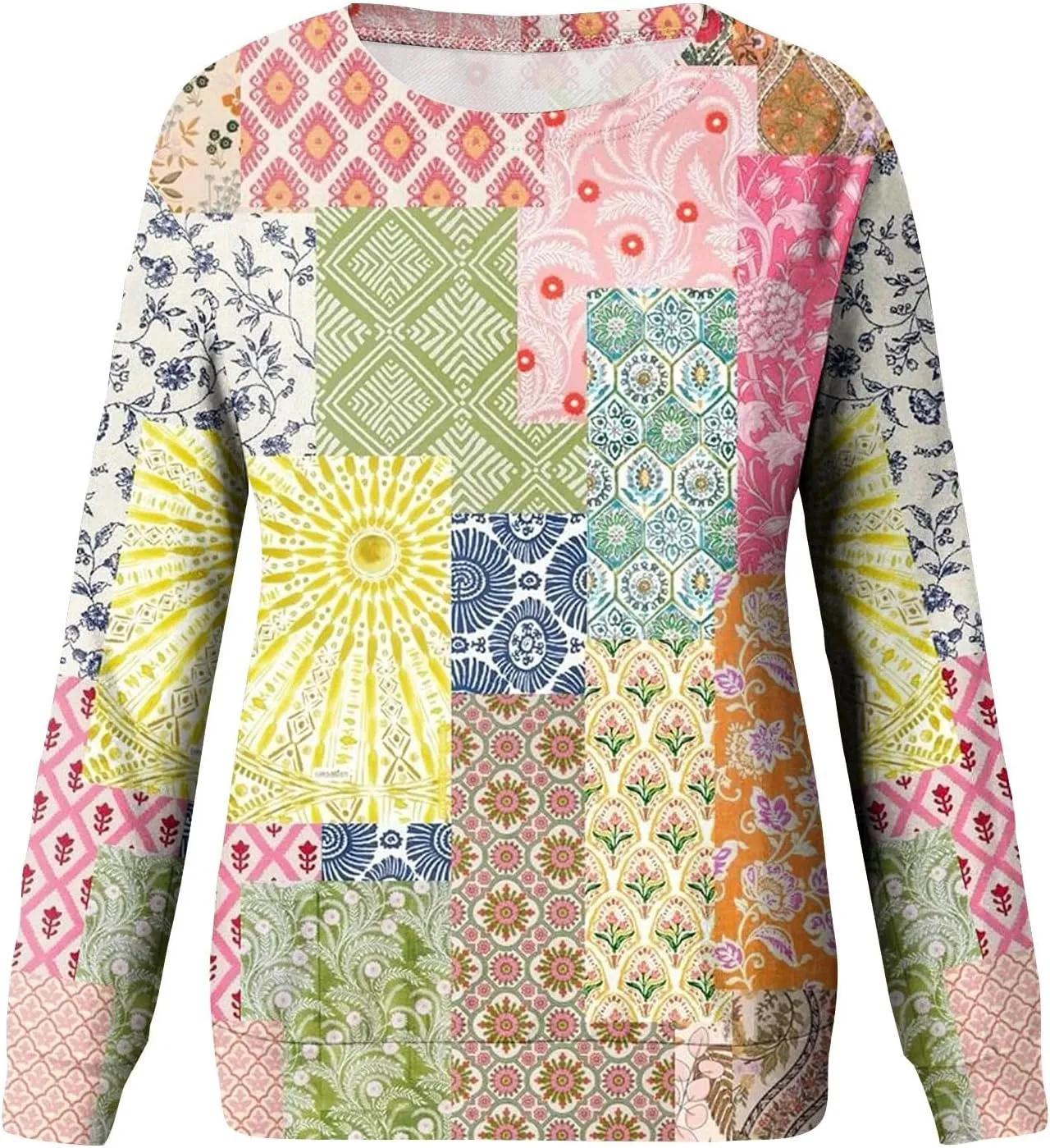 Oversized Sweatshirt For Women Plus Size Long Sleeve Fall Tops Side Split Crewneck Pullover
