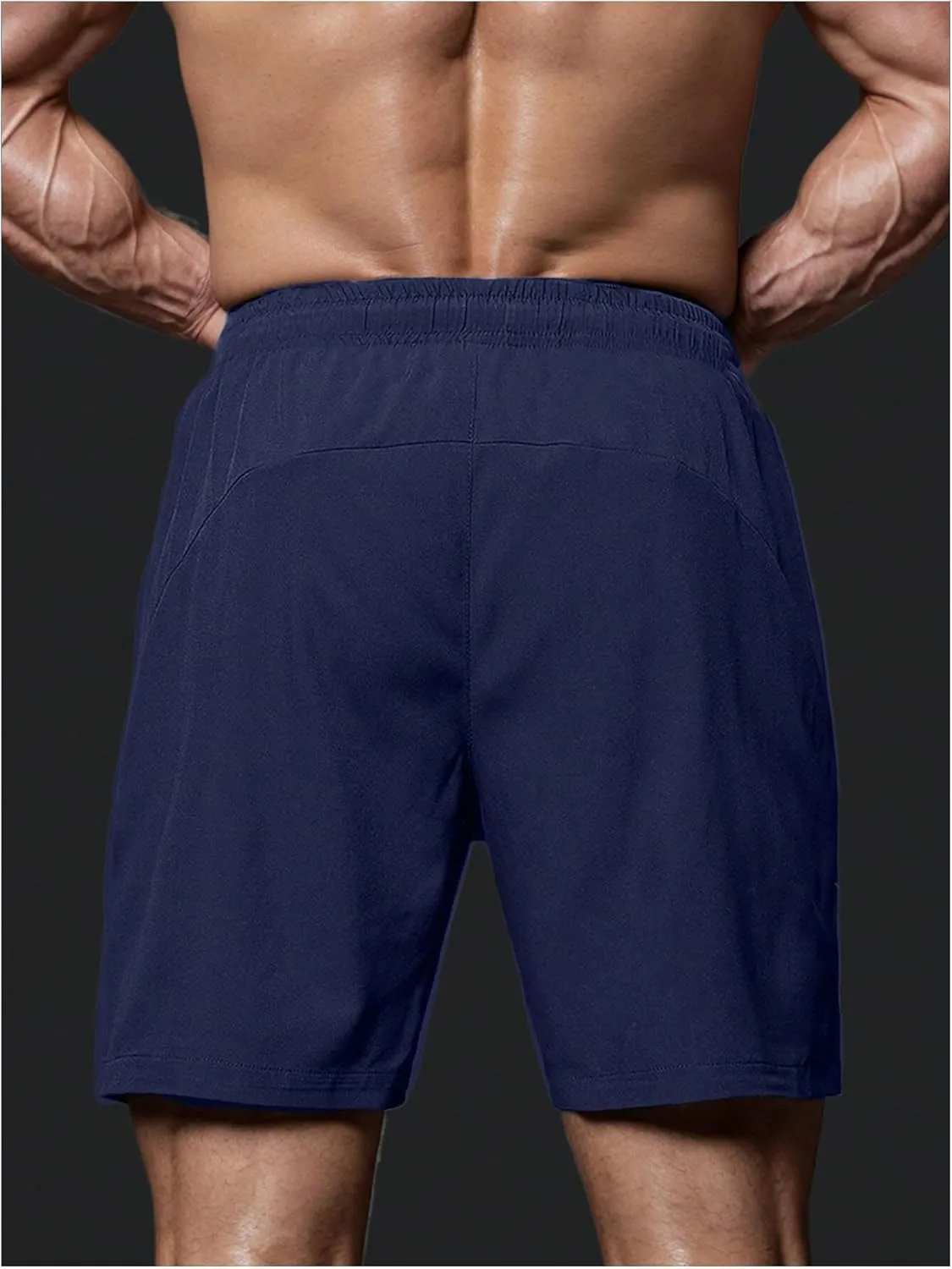 OYOANGLE Men's Sweat Shorts Running Shorts Lightweight Quick Dry Zipper Pocket Athletic Gym Shorts