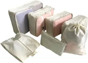 Packing Cubes 7 -Piece-Set Travel Luggage Packing Organizers Set Waterproof Travel Essentials Clothes Shoes Cosmetics Toiletries Storage Bags