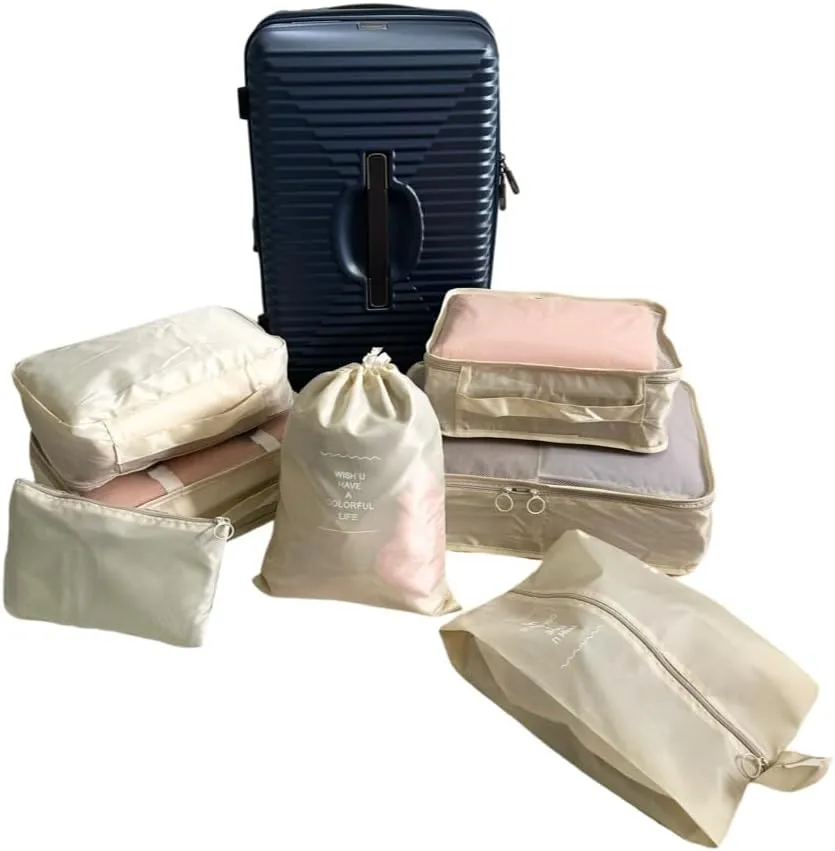 Packing Cubes 7 -Piece-Set Travel Luggage Packing Organizers Set Waterproof Travel Essentials Clothes Shoes Cosmetics Toiletries Storage Bags