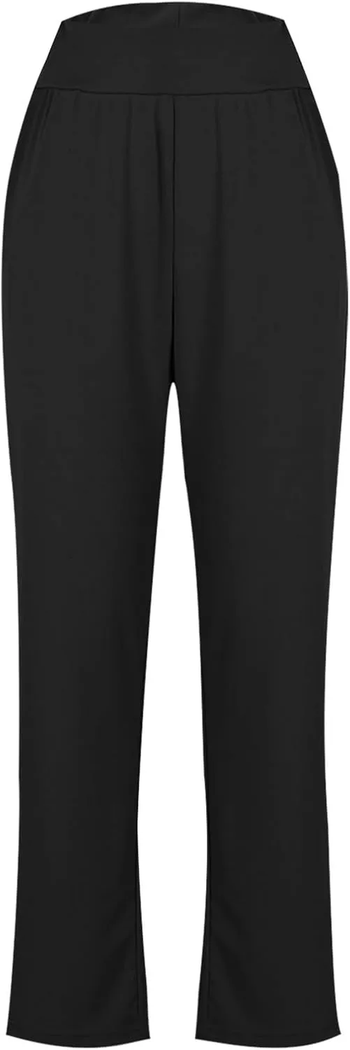 Pants for Women Leggings Women Solid High Waist Activewear Jogger Pants Black Gym Tights Spandex Leggings Haul