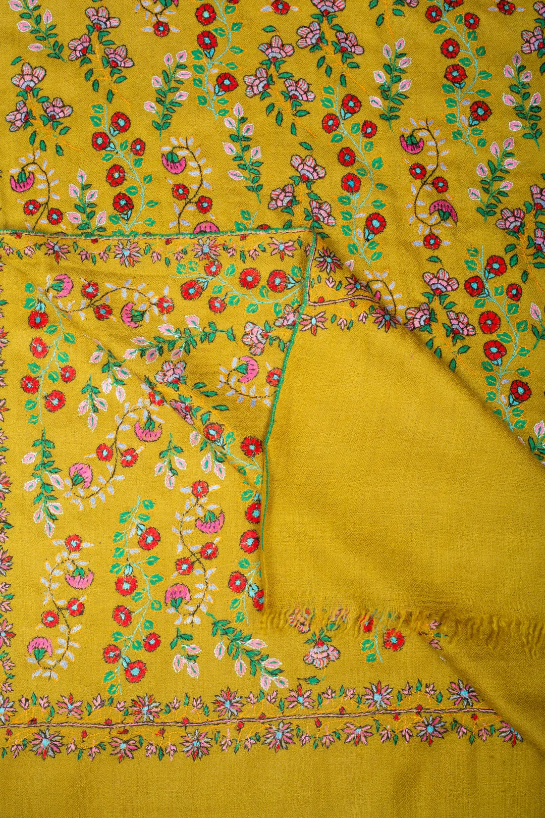 Peri winkle Neem Jamavar Sozni Embroidered Pashmina Shawl