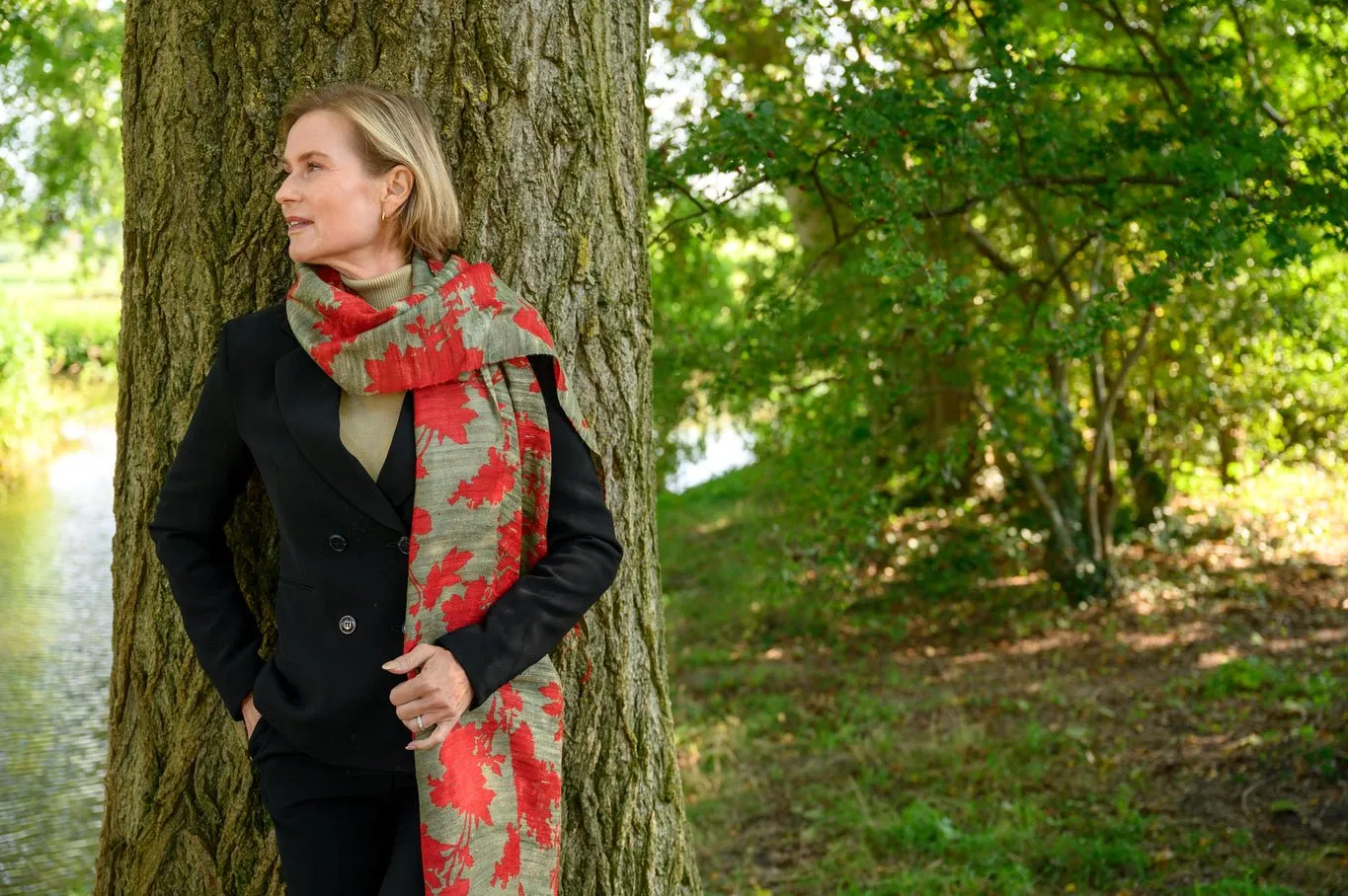Poppy Peace Silk Scarf